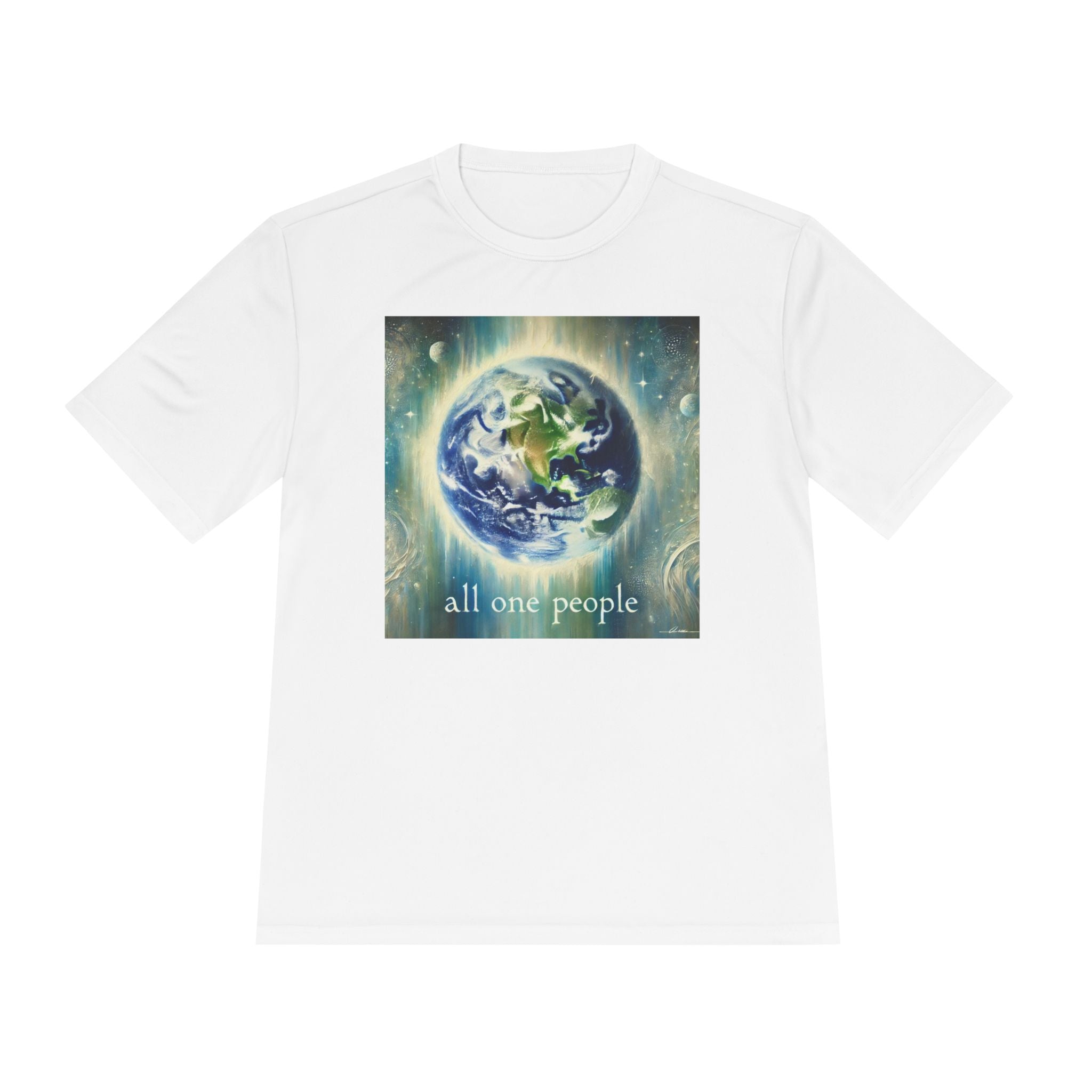 Universal Love Unisex Moisture Wicking Tee, Eco-Friendly T-Shirt, Unity Shirt, Gift for Earth Day, Spiritual Apparel