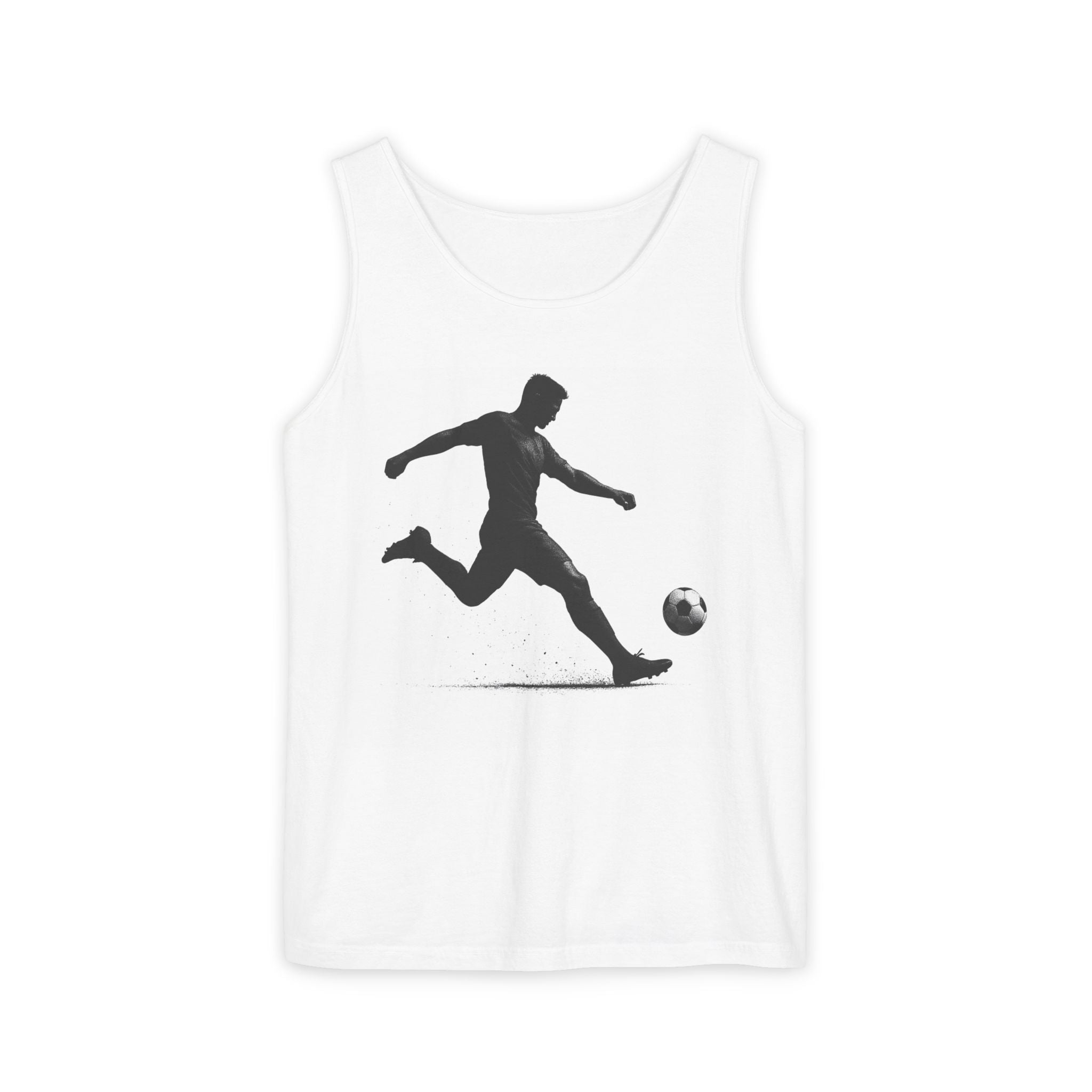 Soccer Player Graphic Tank Top - Unisex Garment-Dyed Sportswear