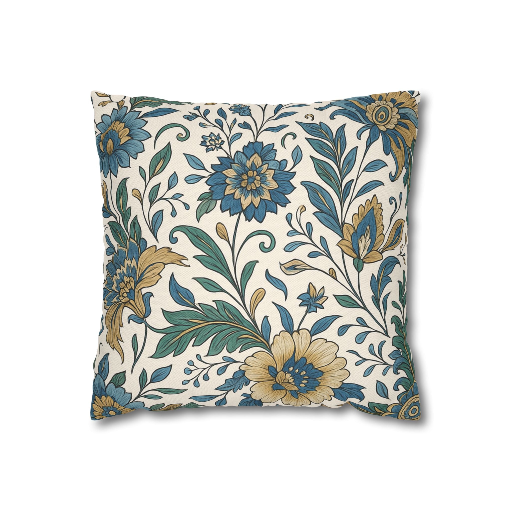 Elegant Floral Square Pillowcase – Decorative Home Accent