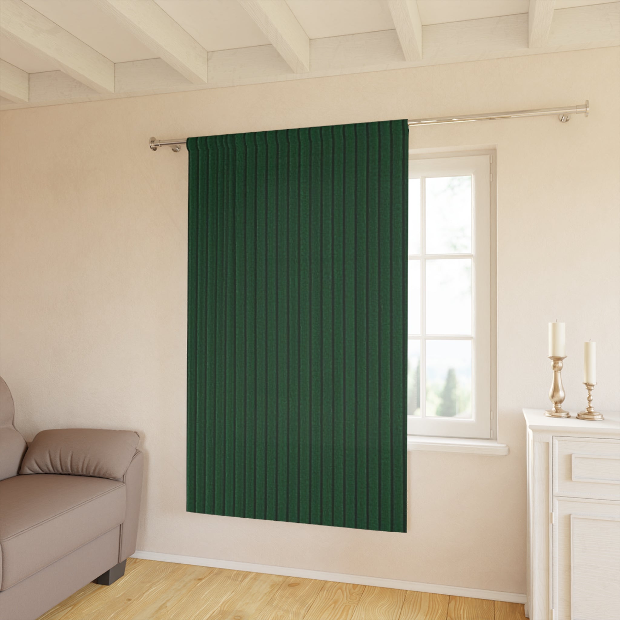 Elegant Green Window Curtain Panel - 1 Piece for Home Decor