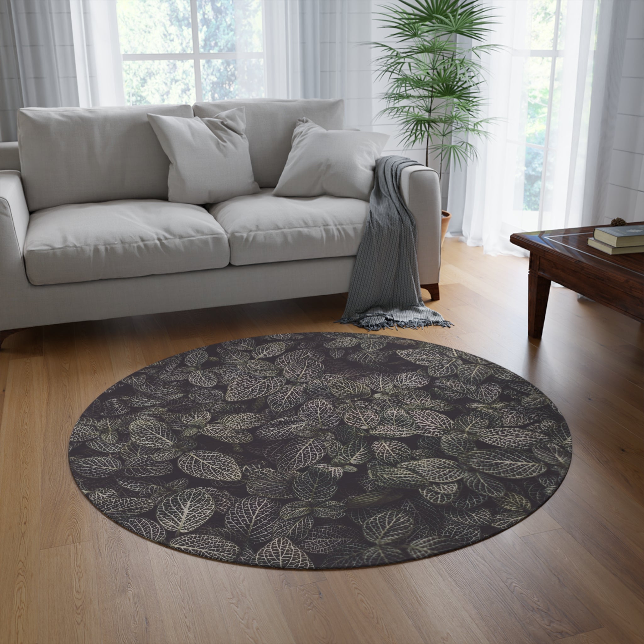 Botanical Round Rug for Cozy Living Spaces - Perfect Home Decor Accent