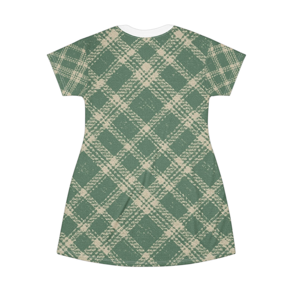 Comfortable Plaid T-Shirt Dress - Casual Chic for Everyday Wear