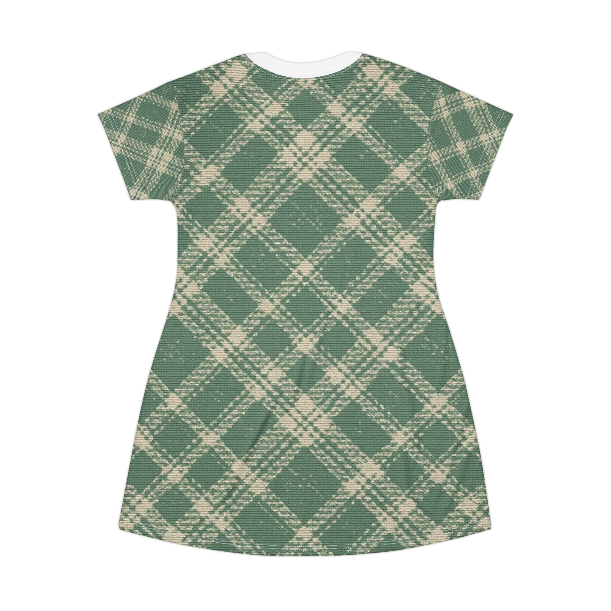 Comfortable Plaid T-Shirt Dress - Casual Chic for Everyday Wear
