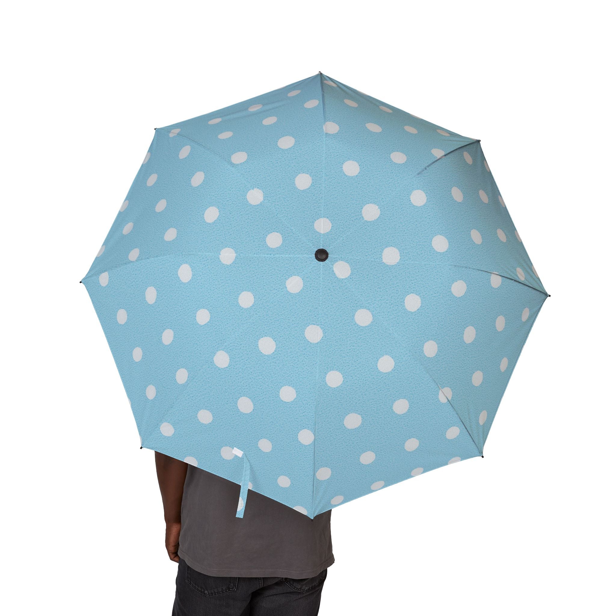 Chic Polka Dot Foldable Umbrella - Stylish & Compact Design for Rainy Days
