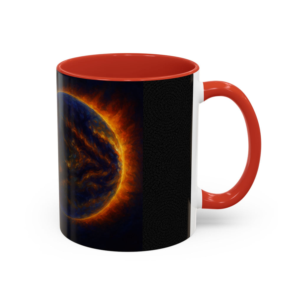 Artistic Sun Accent Coffee Mug - Cosmic Style for Space Lovers