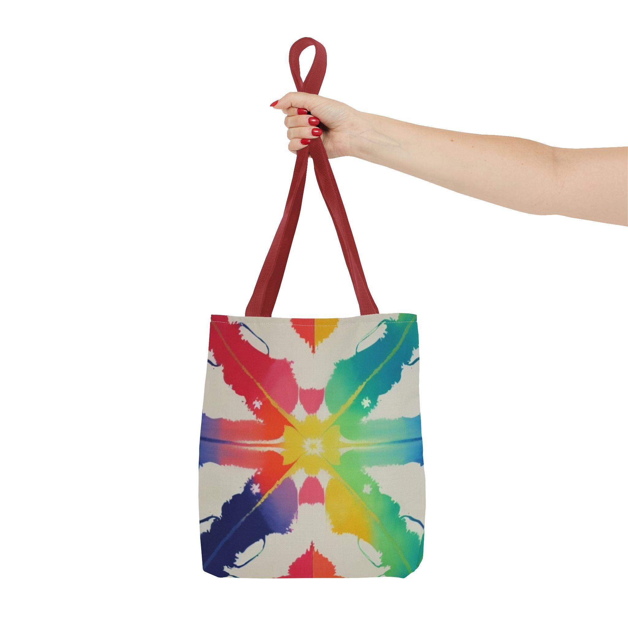 Colorful Patterned Tote Bag - Vibrant Rainbow Design for Everyday Use