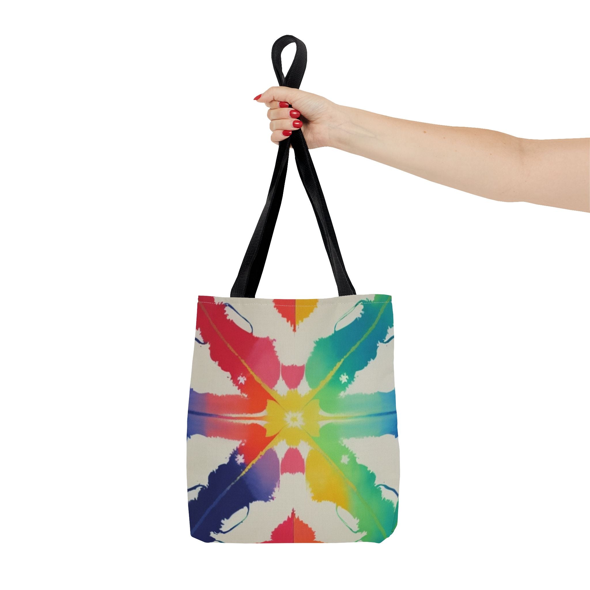 Colorful Patterned Tote Bag - Vibrant Rainbow Design for Everyday Use