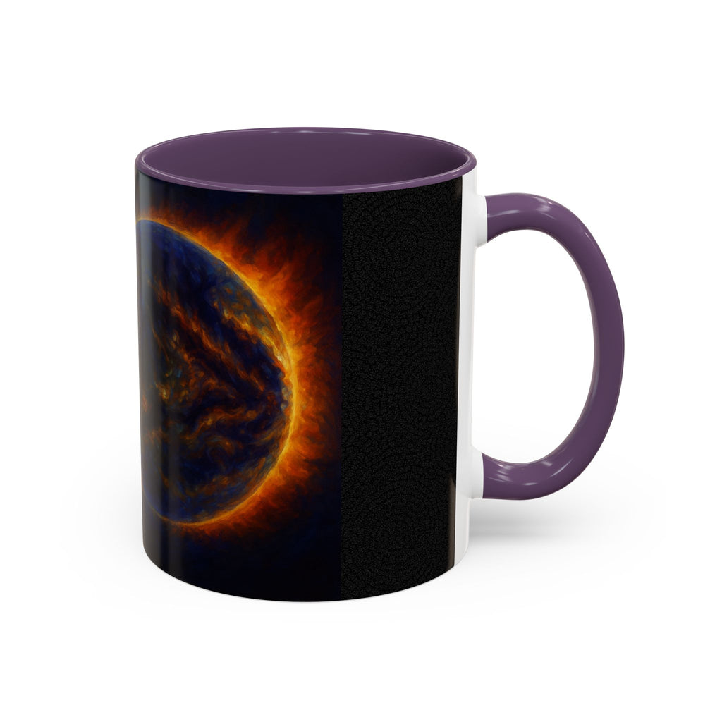Artistic Sun Accent Coffee Mug - Cosmic Style for Space Lovers
