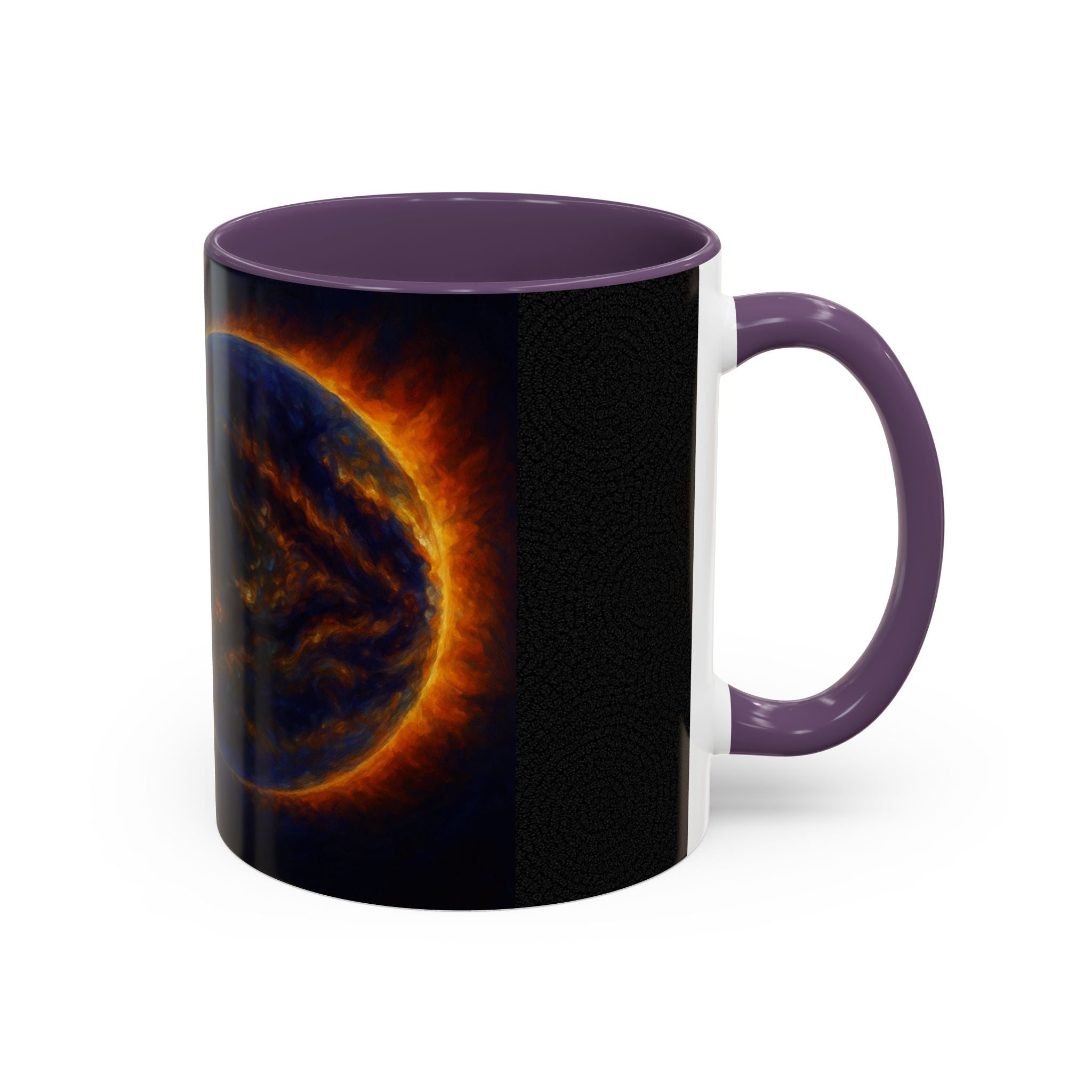 Artistic Sun Accent Coffee Mug - Cosmic Style for Space Lovers