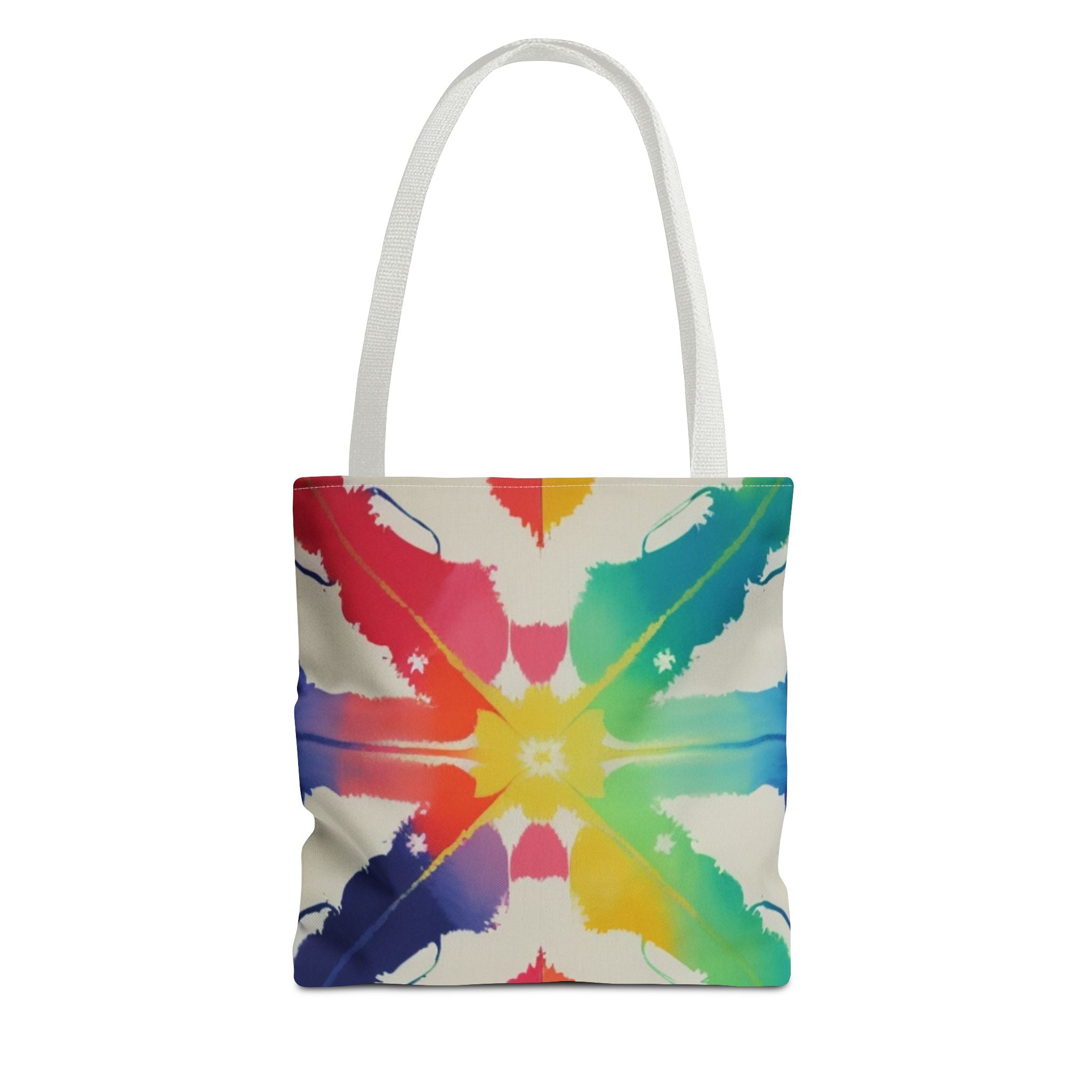 Colorful Patterned Tote Bag - Vibrant Rainbow Design for Everyday Use