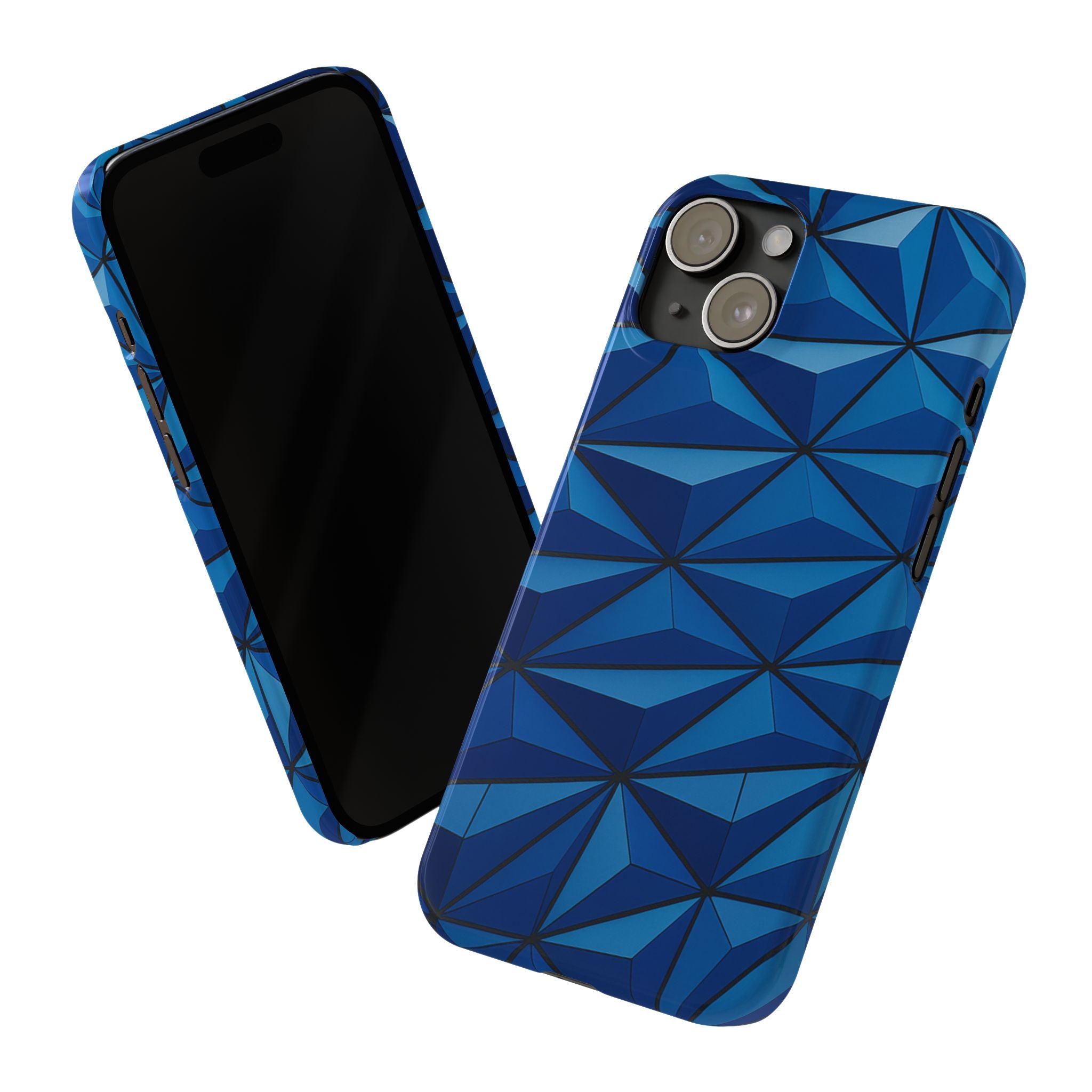 Geometric Blue Slim Phone Case - Stylish Protection for Your Device