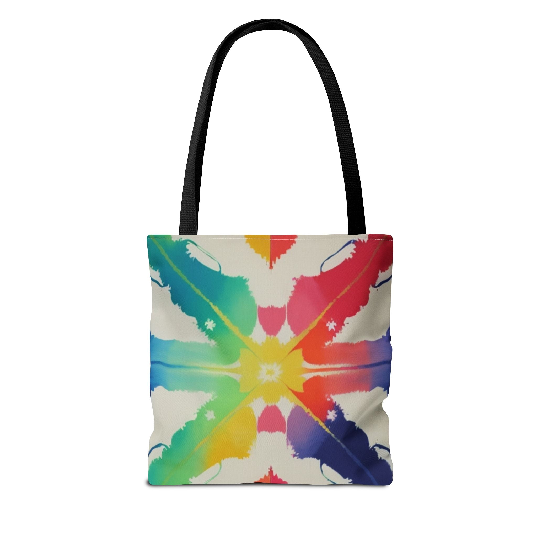 Colorful Patterned Tote Bag - Vibrant Rainbow Design for Everyday Use