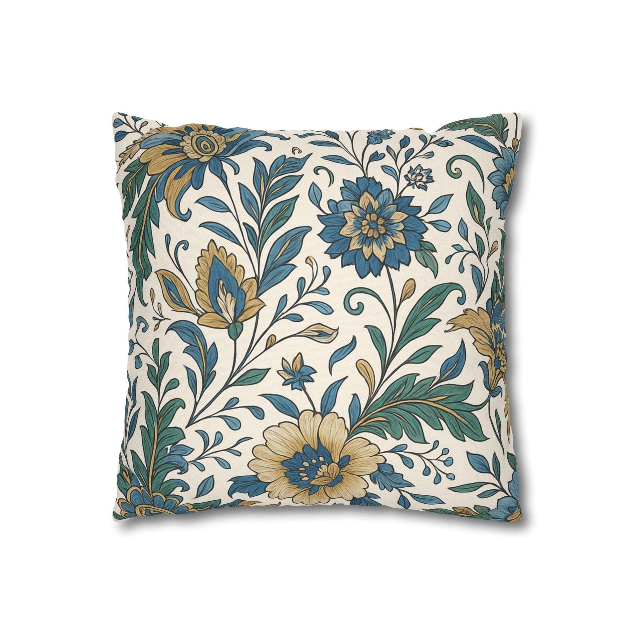 Elegant Floral Square Pillowcase – Decorative Home Accent