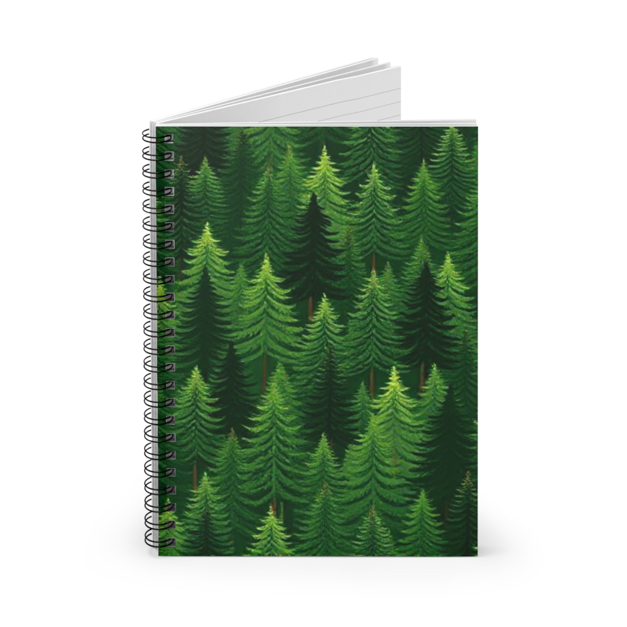 Forest Green Trees Spiral Notebook - Ruled Lines for Nature Lovers