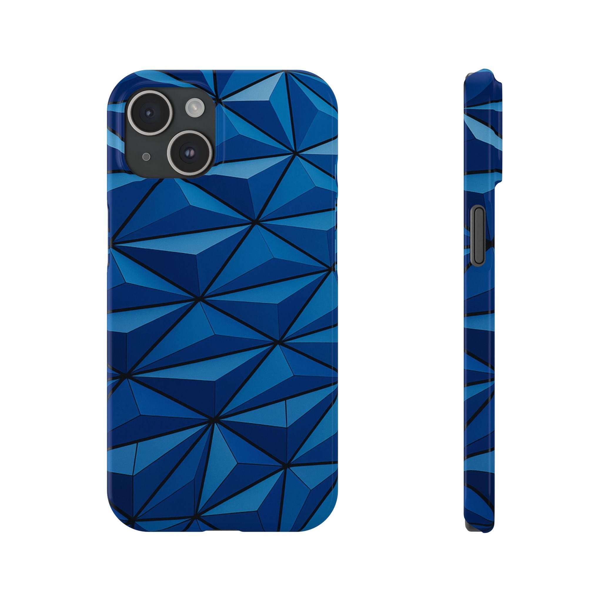 Geometric Blue Slim Phone Case - Stylish Protection for Your Device