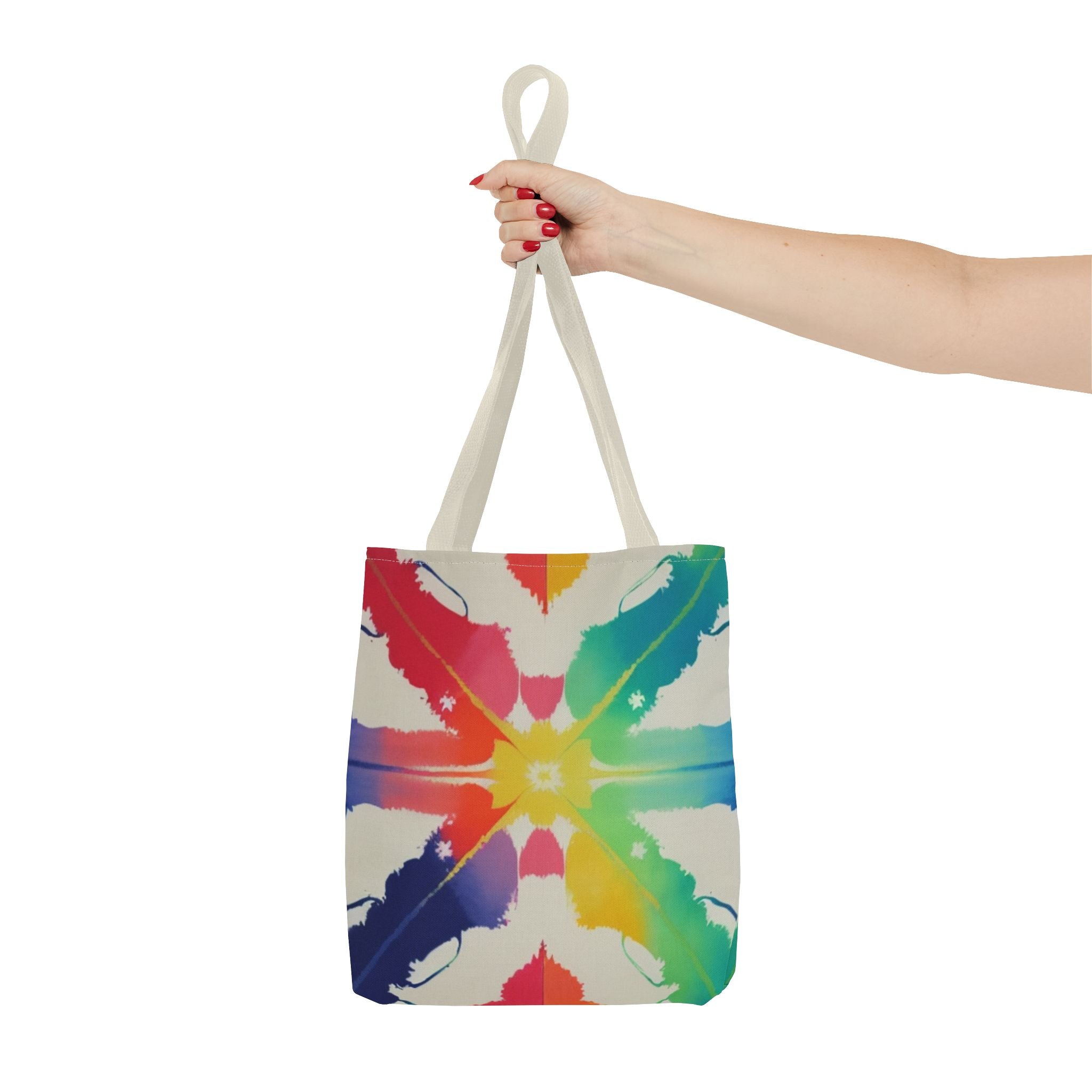Colorful Patterned Tote Bag - Vibrant Rainbow Design for Everyday Use