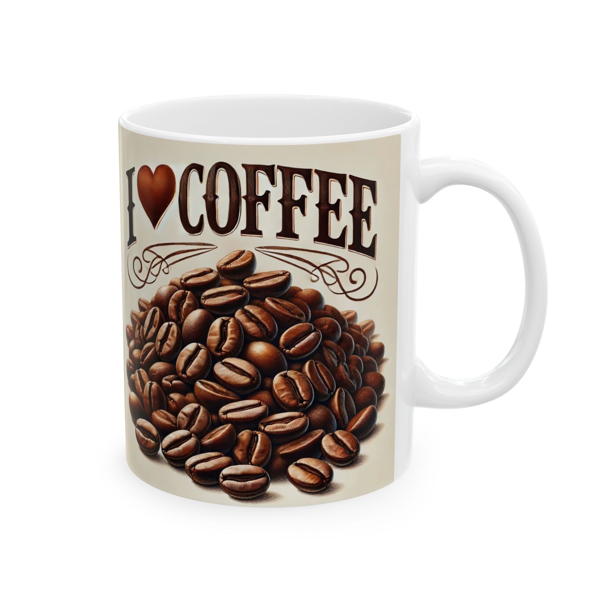 I Love Coffee Ceramic Mug - Perfect Gift for Coffee Lovers - 11oz & 15oz