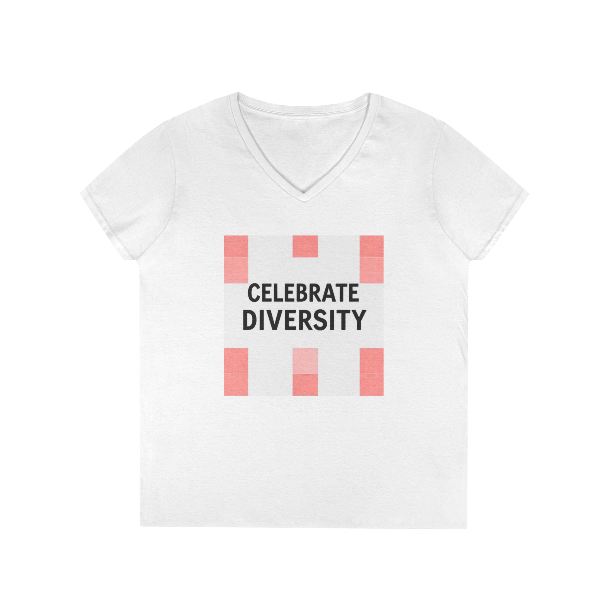 Celebrate Diversity Ladies' V-Neck T-Shirt - Perfect for Inclusivity Events