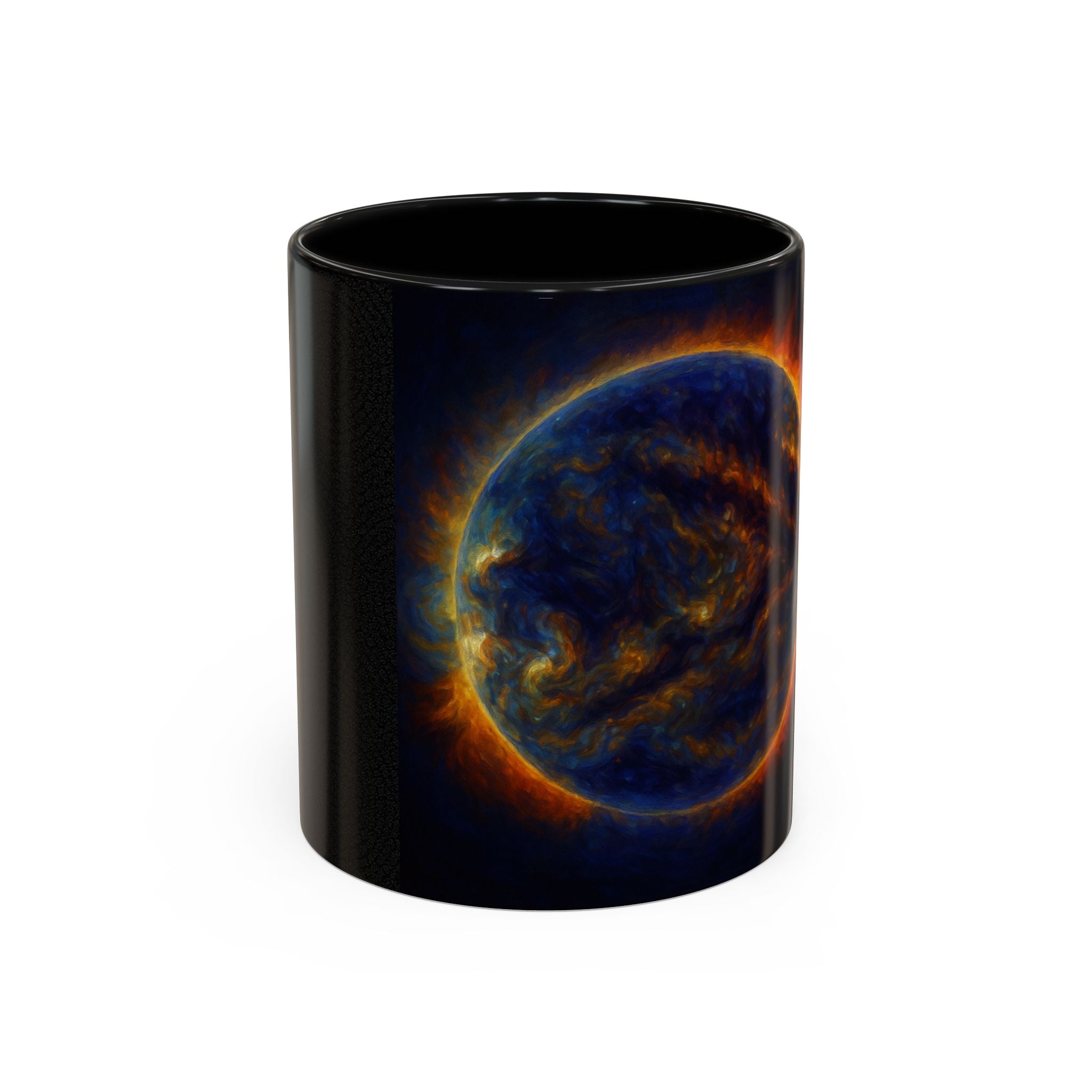 Artistic Sun Accent Coffee Mug - Cosmic Style for Space Lovers