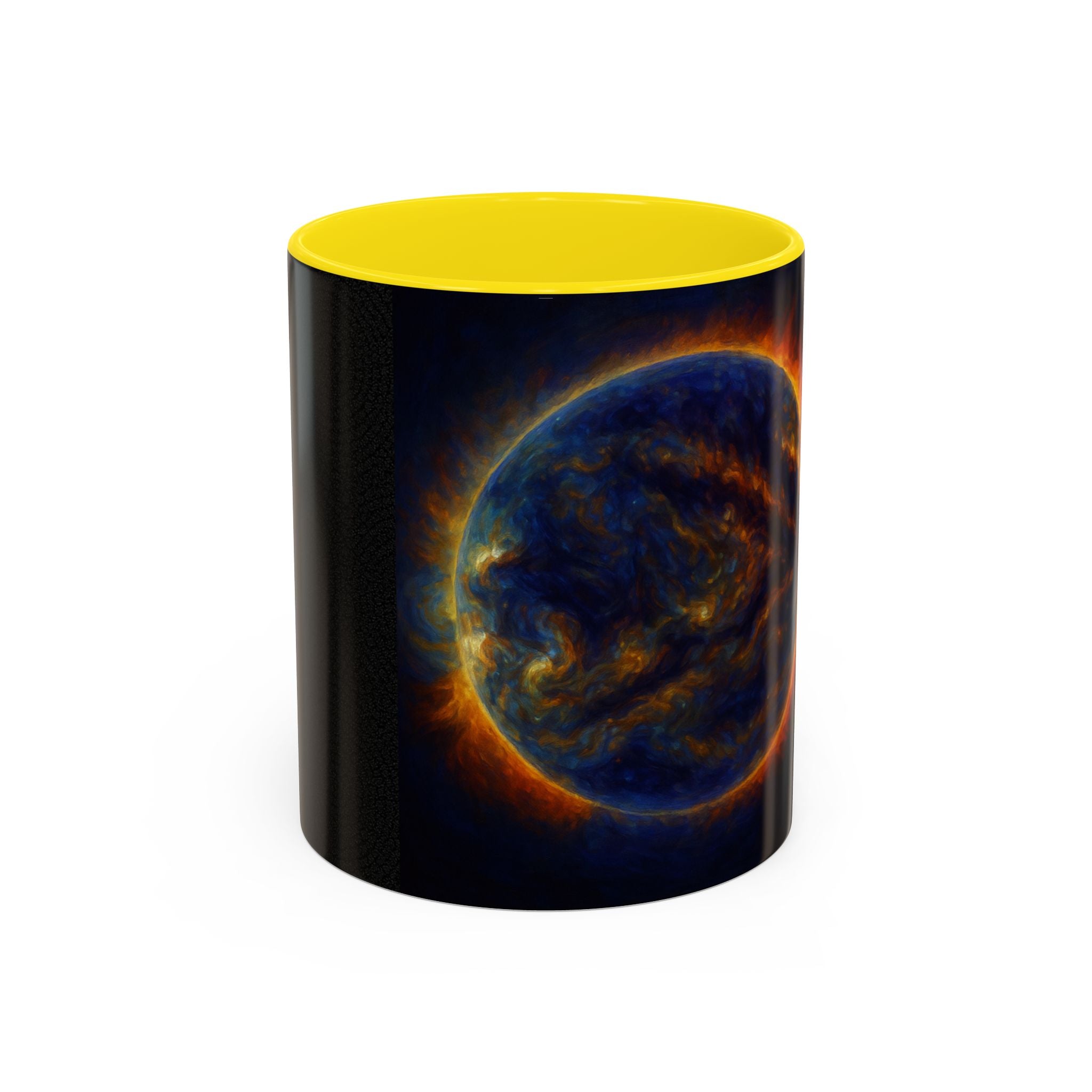 Artistic Sun Accent Coffee Mug - Cosmic Style for Space Lovers