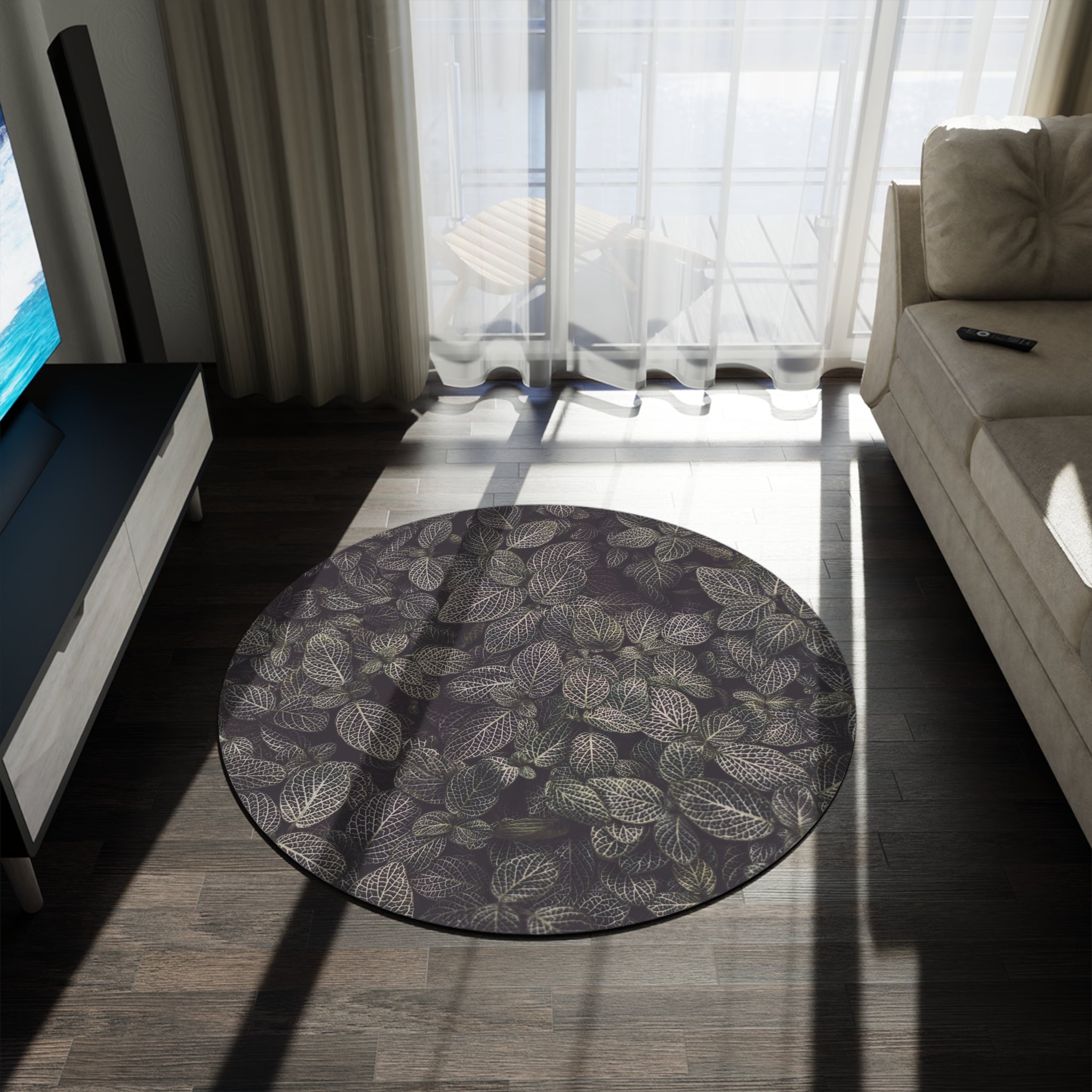 Botanical Round Rug for Cozy Living Spaces - Perfect Home Decor Accent