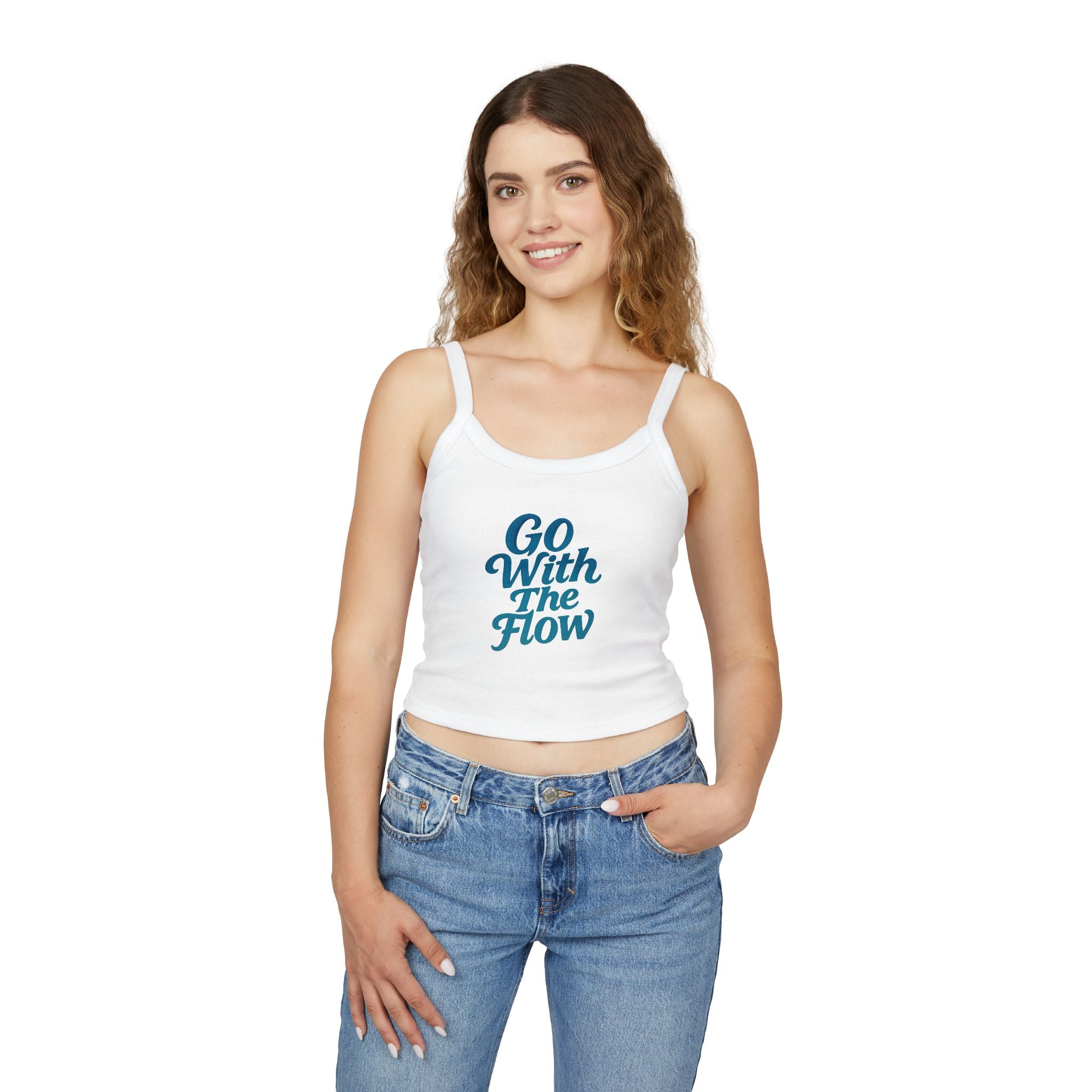 Go With The Flow Women's Spaghetti Strap Tank Top - Casual Summer Wear