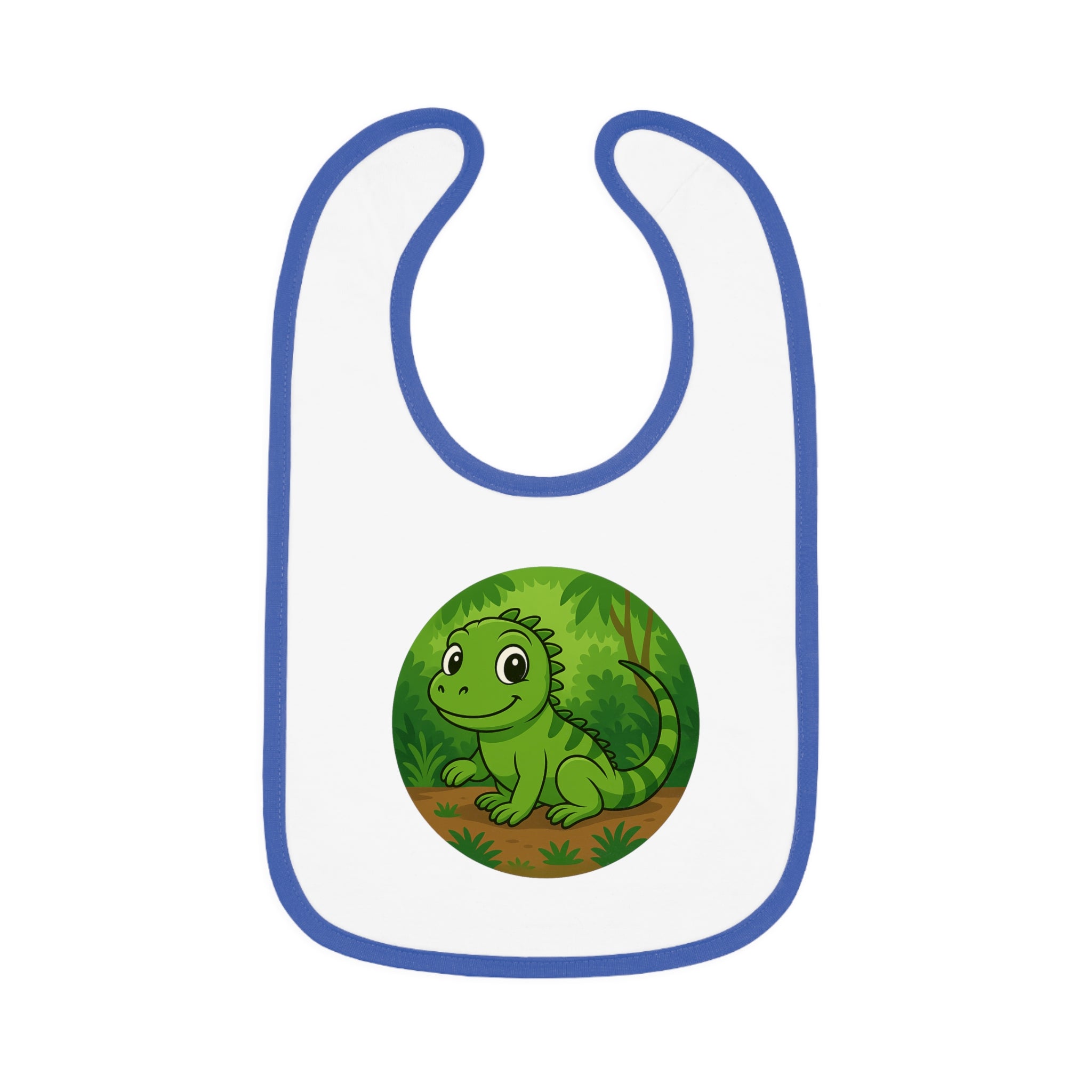 Cute Lizard Baby Bib - Contrast Trim, Perfect for Mealtime Fun!
