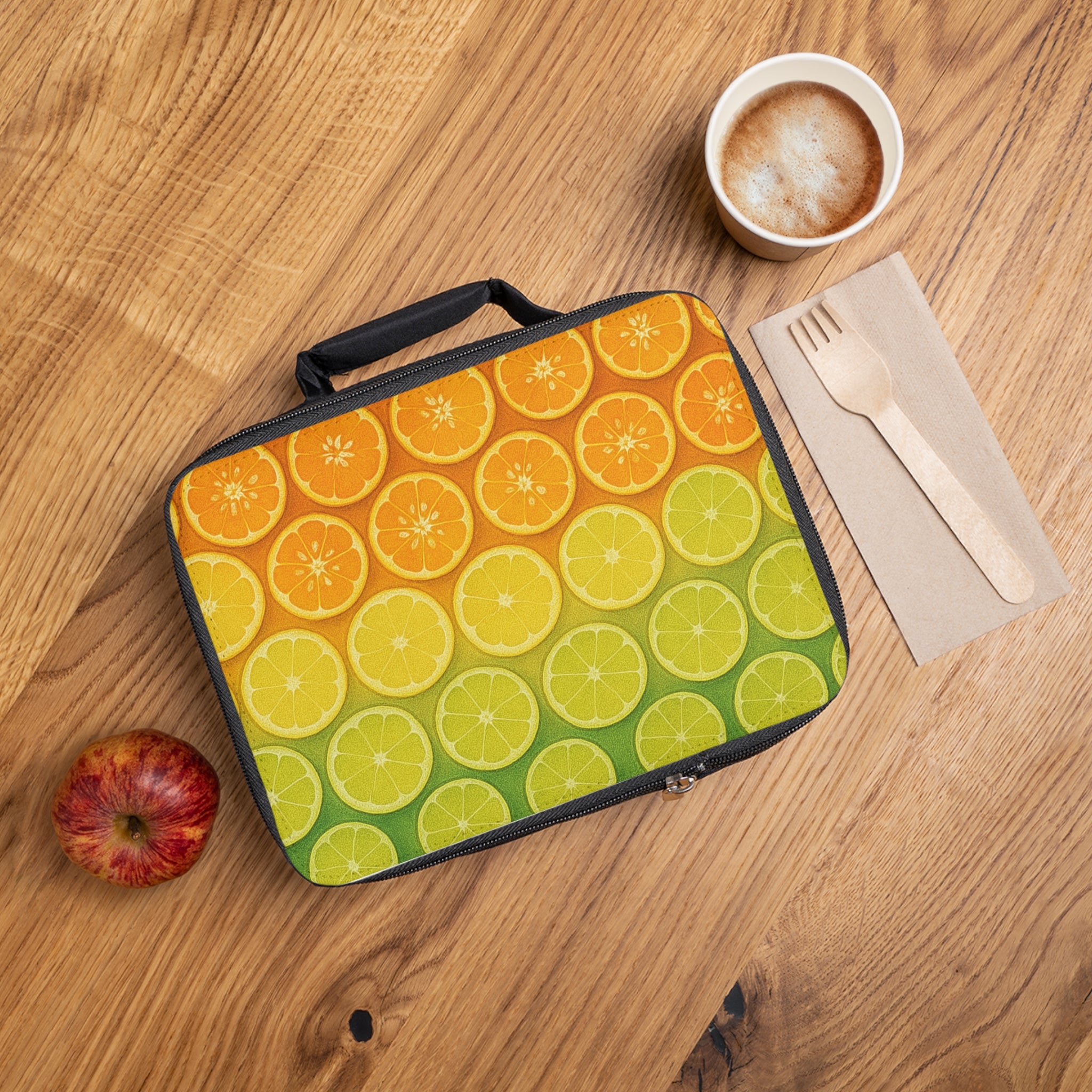 Citrus Fruit Lunch Bag - Vibrant Insulated Tote for School & Work