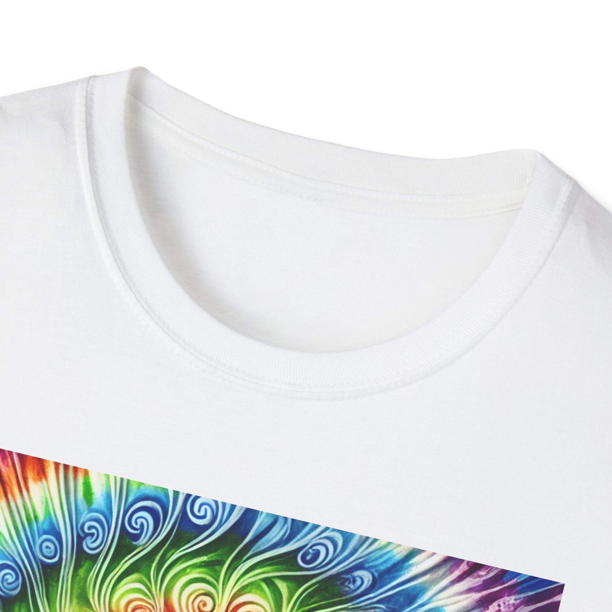 Colorful Tie-Dye Earth Design T-Shirt - Unisex Softstyle Tee for Nature Lovers
