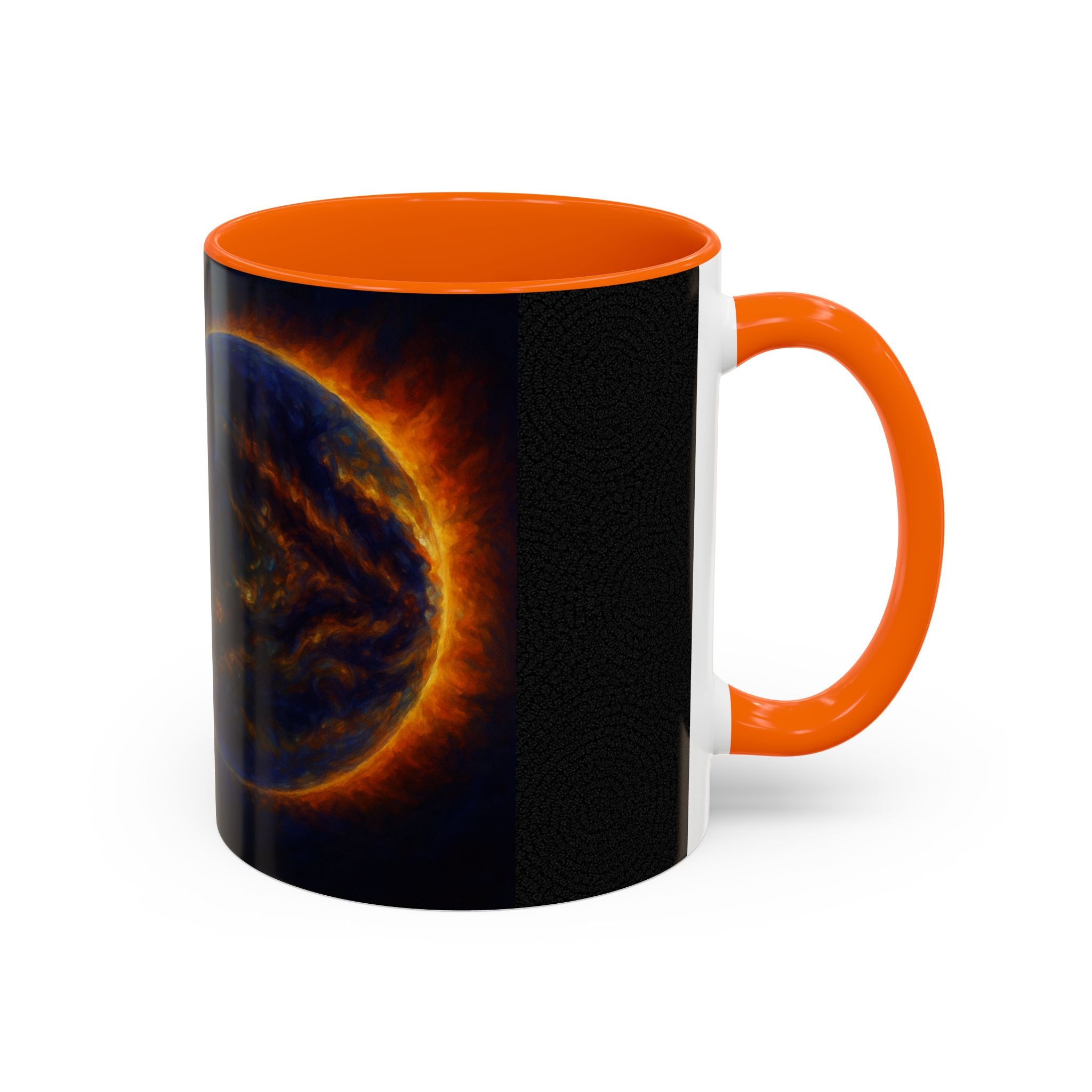Artistic Sun Accent Coffee Mug - Cosmic Style for Space Lovers