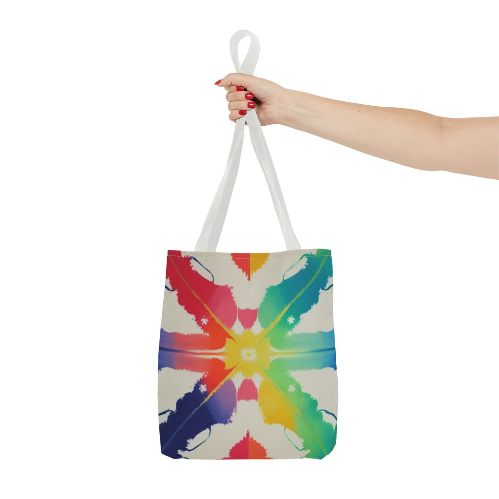 Colorful Patterned Tote Bag - Vibrant Rainbow Design for Everyday Use