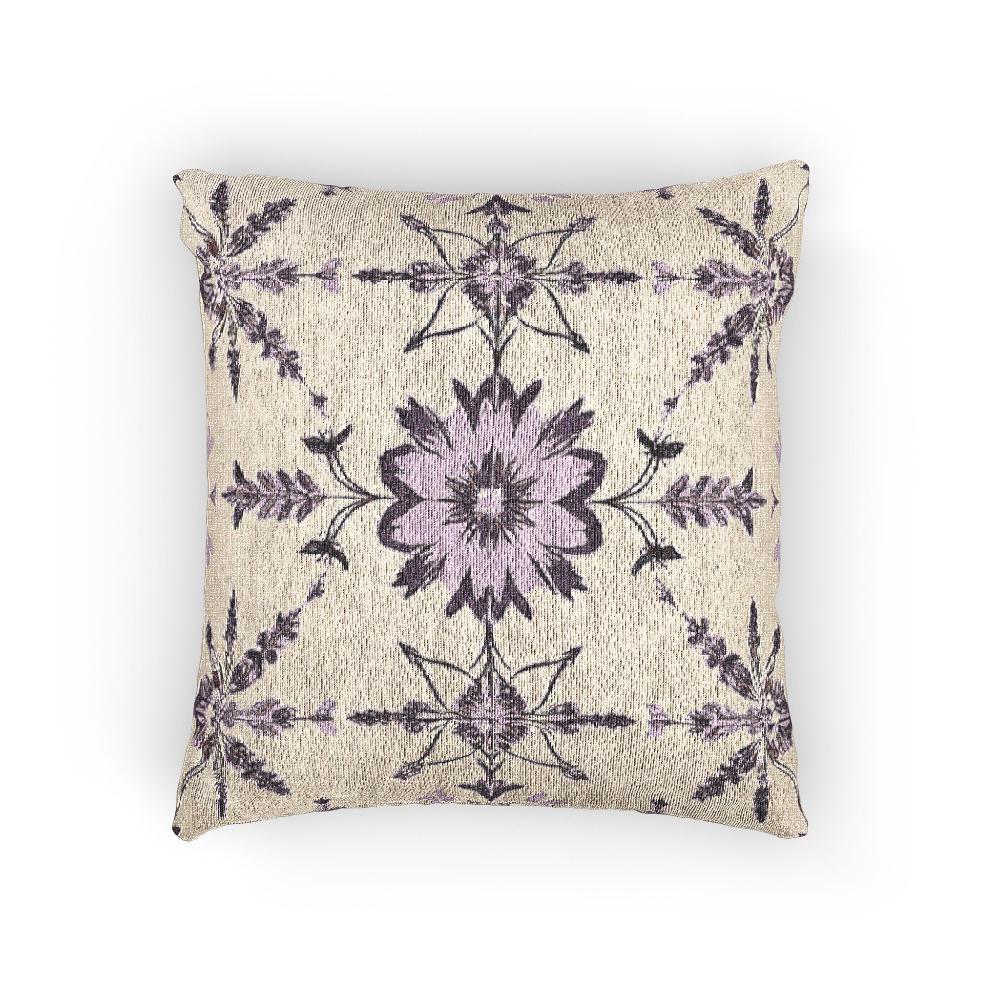Bohemian Floral Woven Pillow - Elegant Home Decor Accent