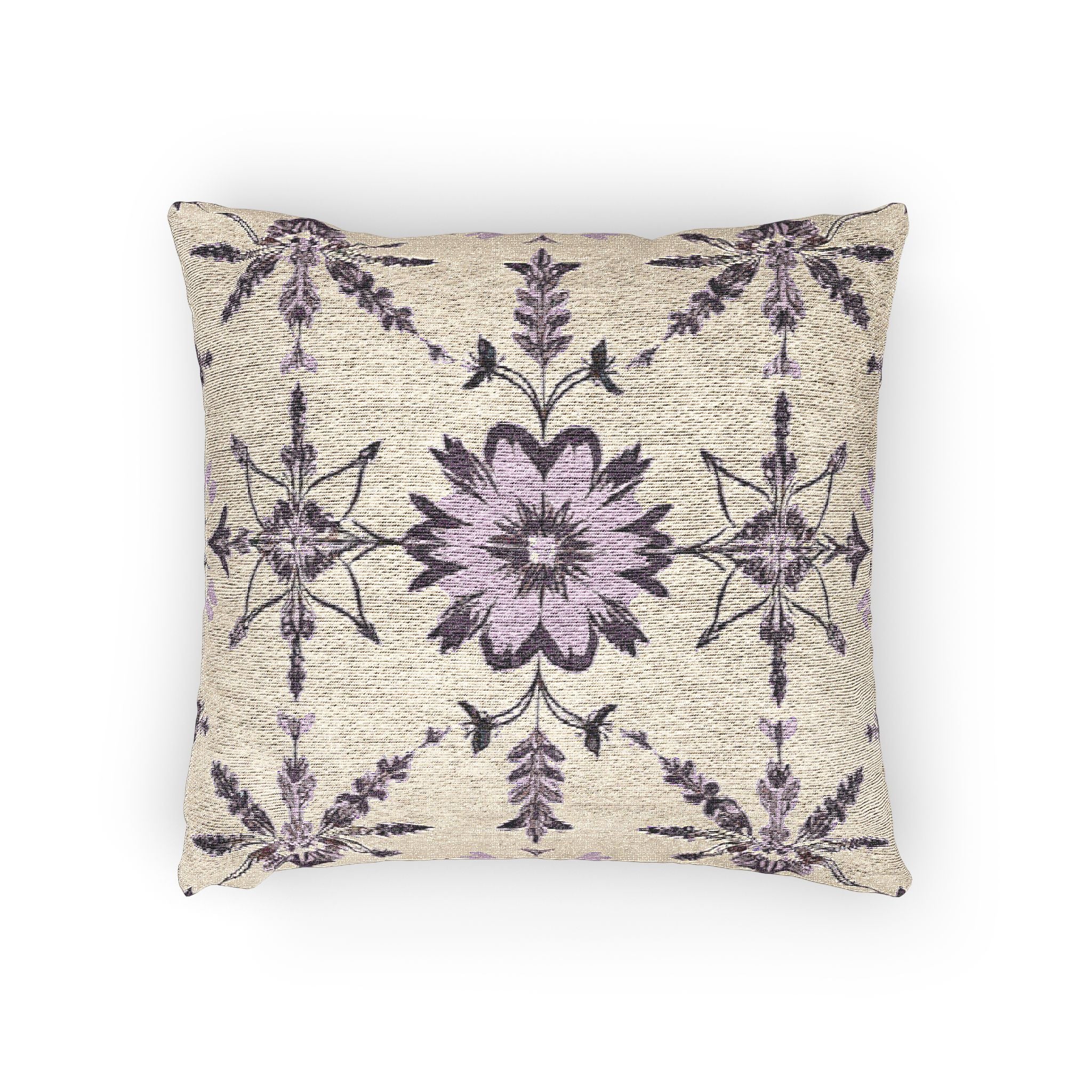 Bohemian Floral Woven Pillow - Elegant Home Decor Accent