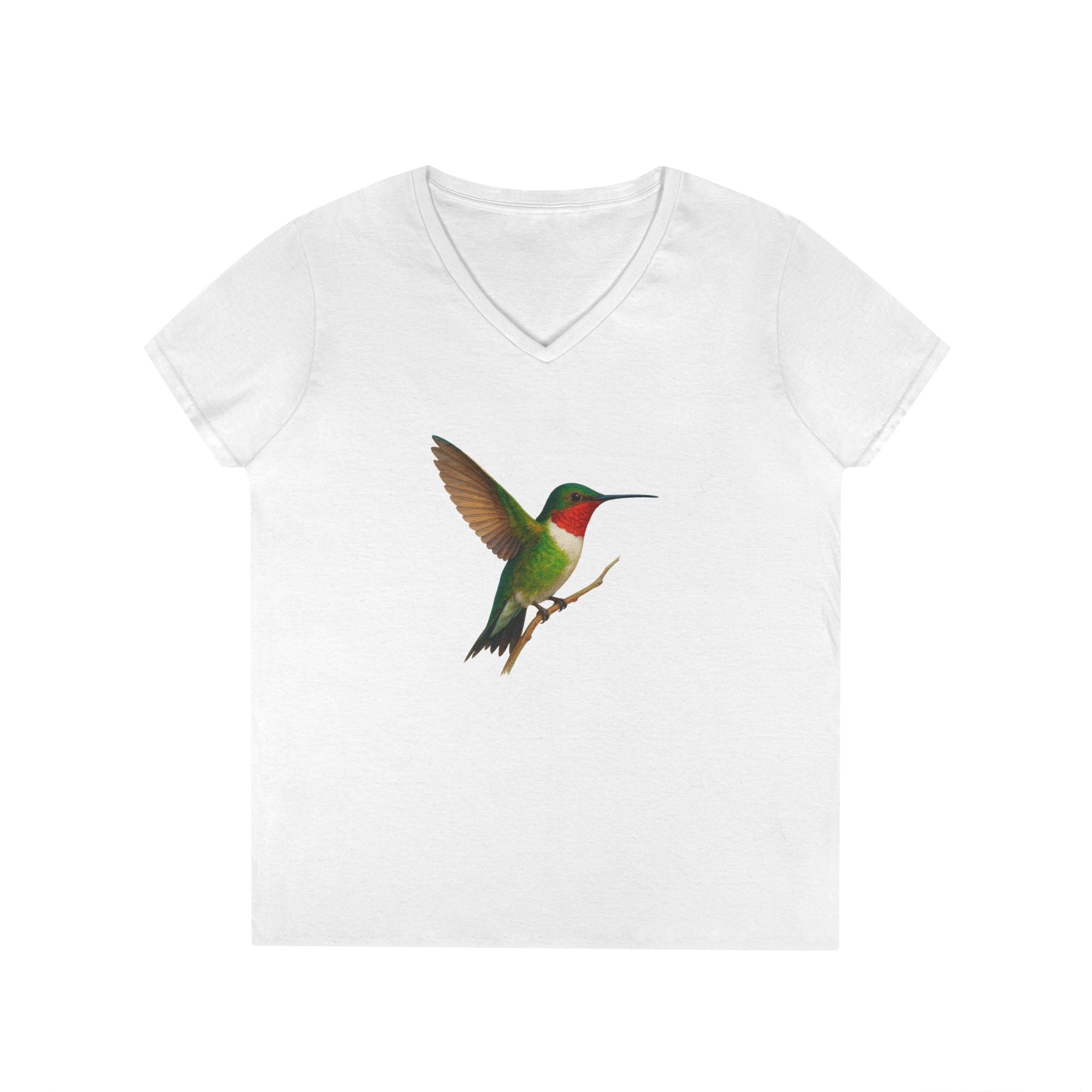 Hummingbird Ladies' V-Neck T-Shirt - Nature-Inspired Fashion