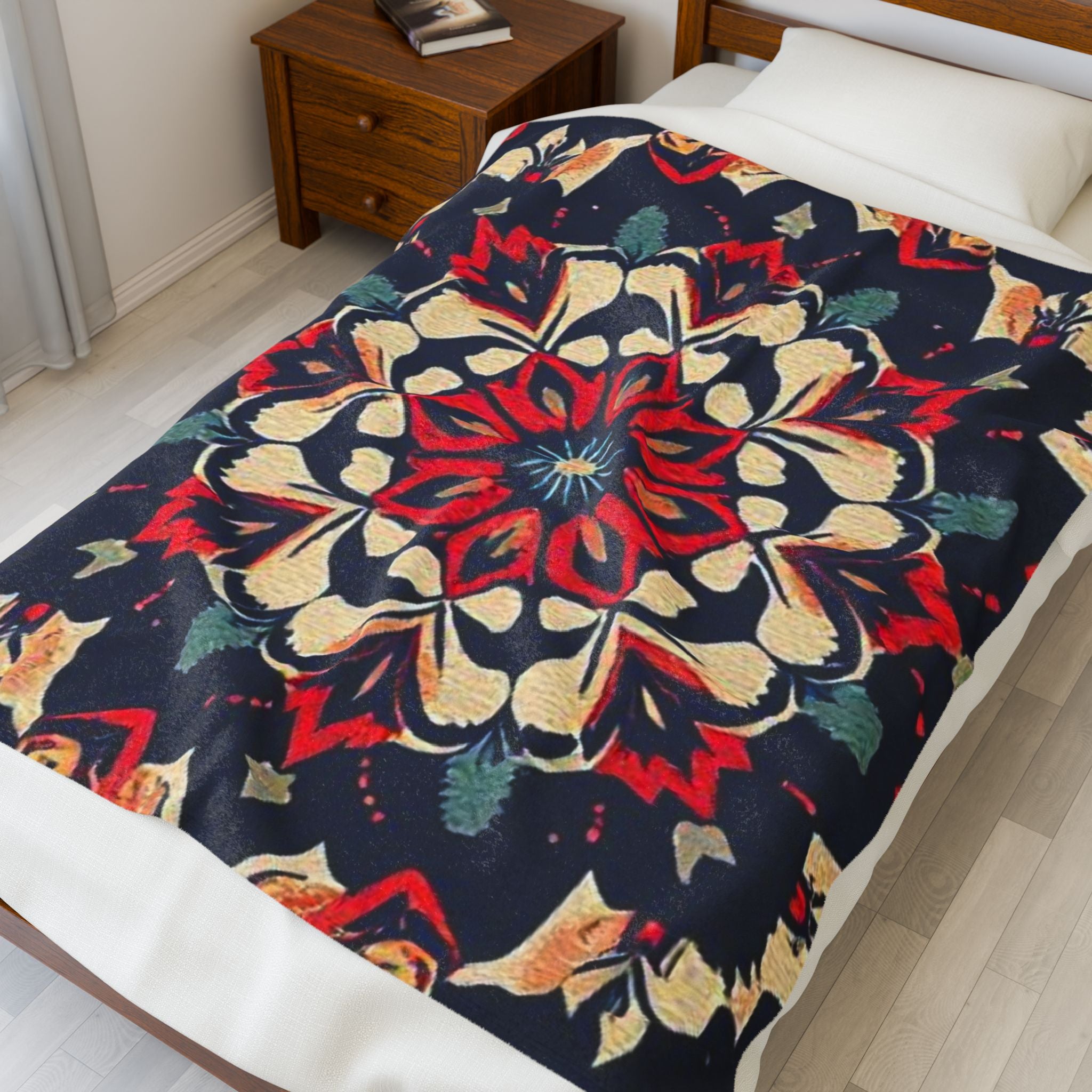 Bohemian Mandala Velveteen Plush Blanket - Cozy Home Decor