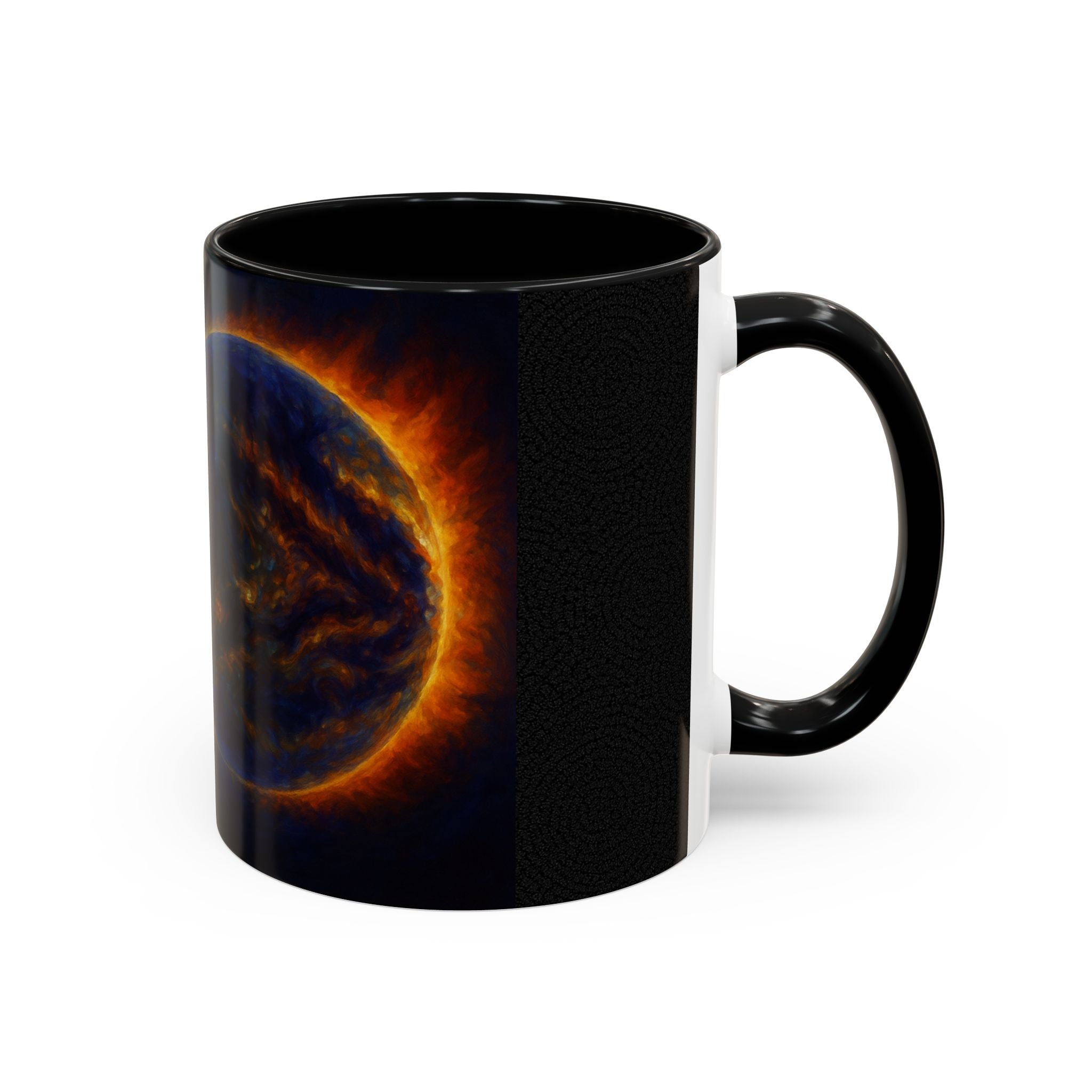Artistic Sun Accent Coffee Mug - Cosmic Style for Space Lovers