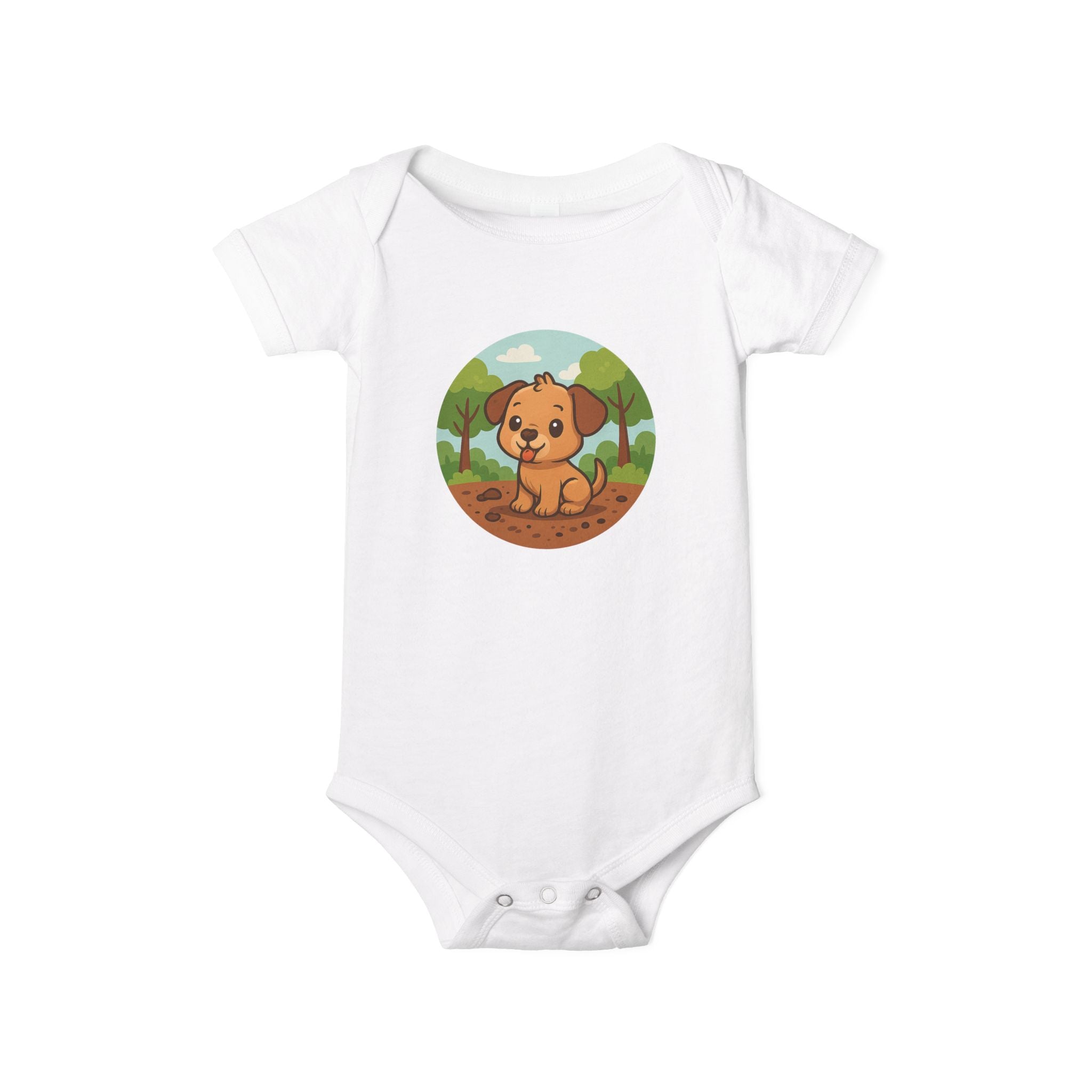 Cute Puppy Infant Jersey One Piece – Perfect Baby Suit for Outdoor Adventures