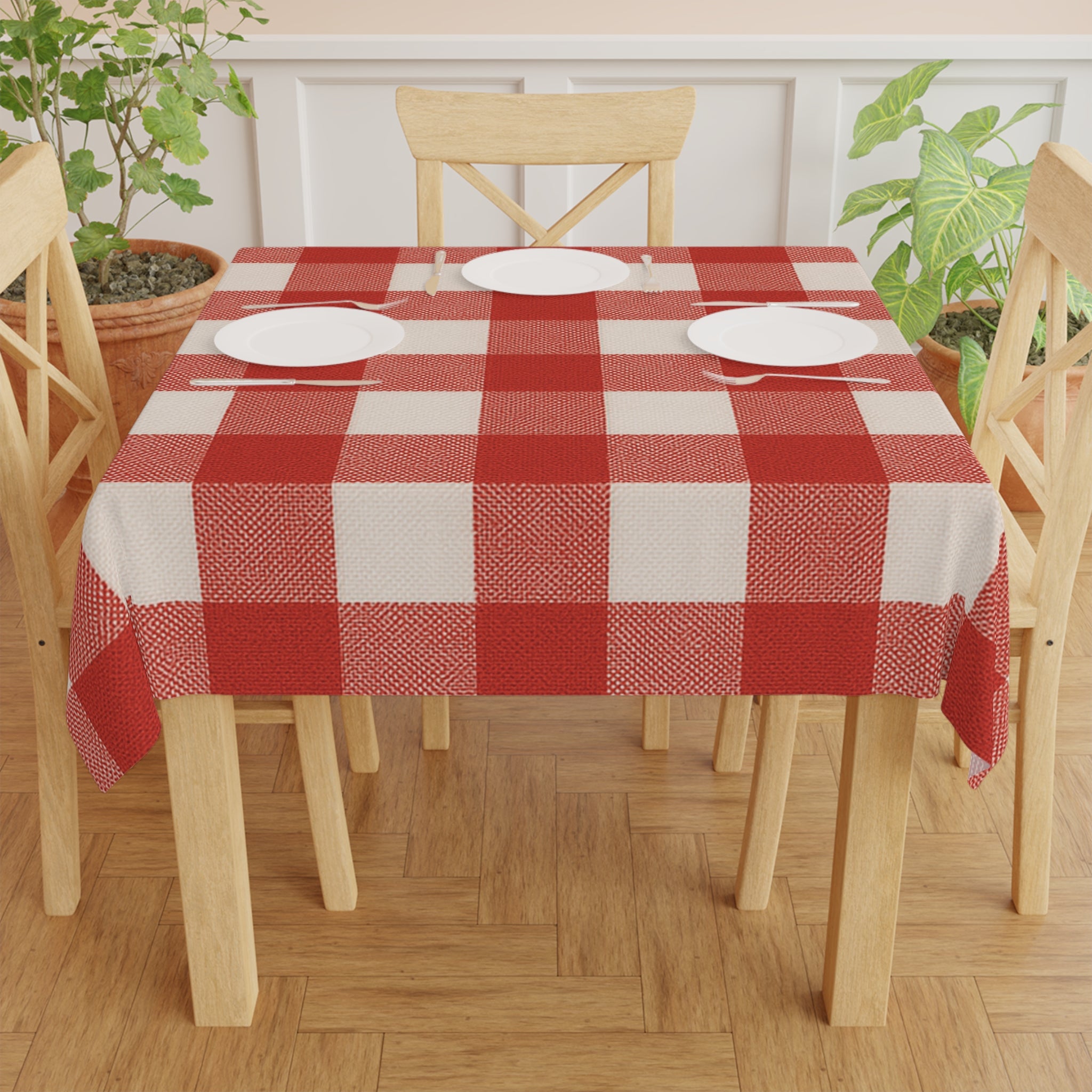 Checkered Tablecloth - Red and White Classic Picnic Style