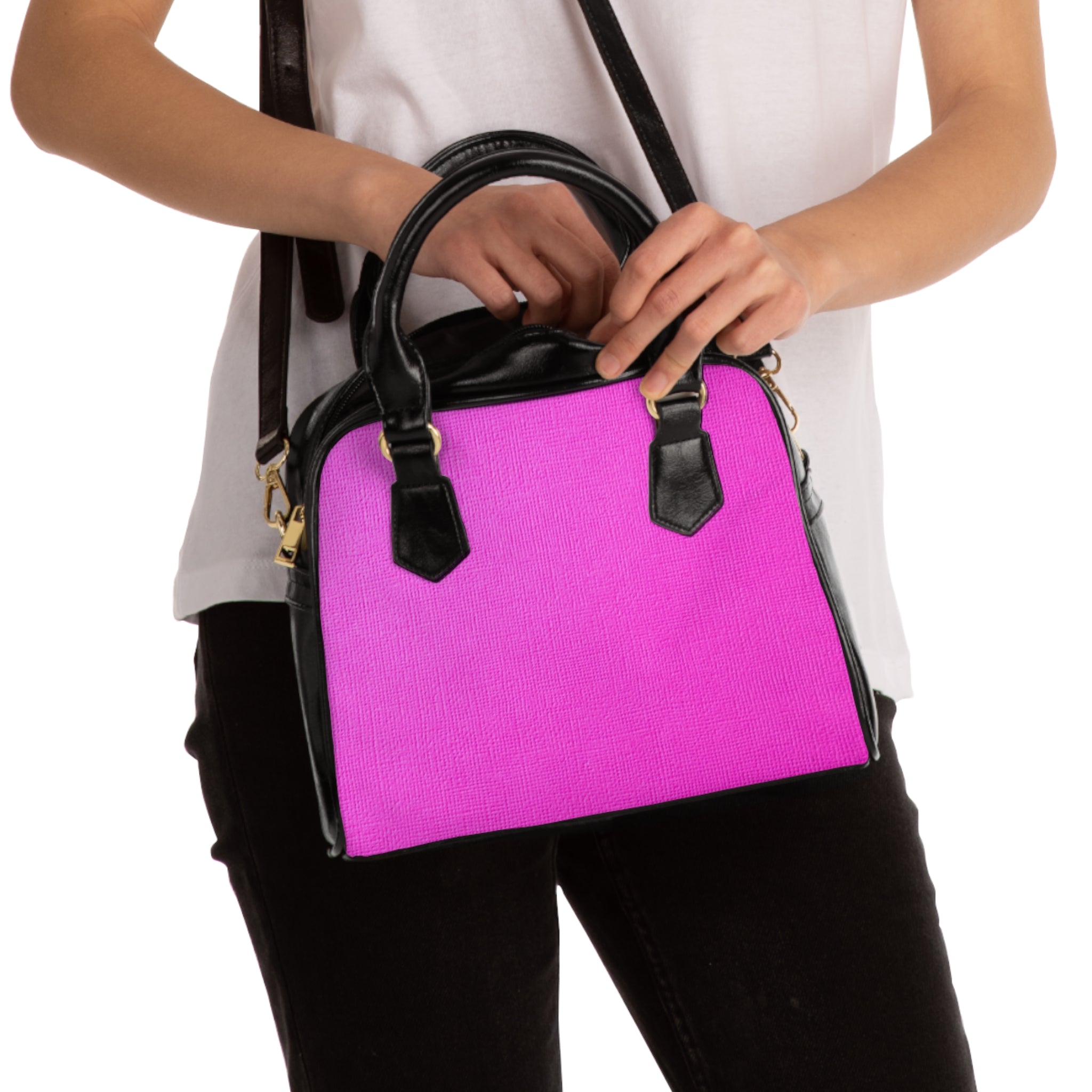 Chic Pink Shoulder Handbag - Stylish Tote for Everyday Use