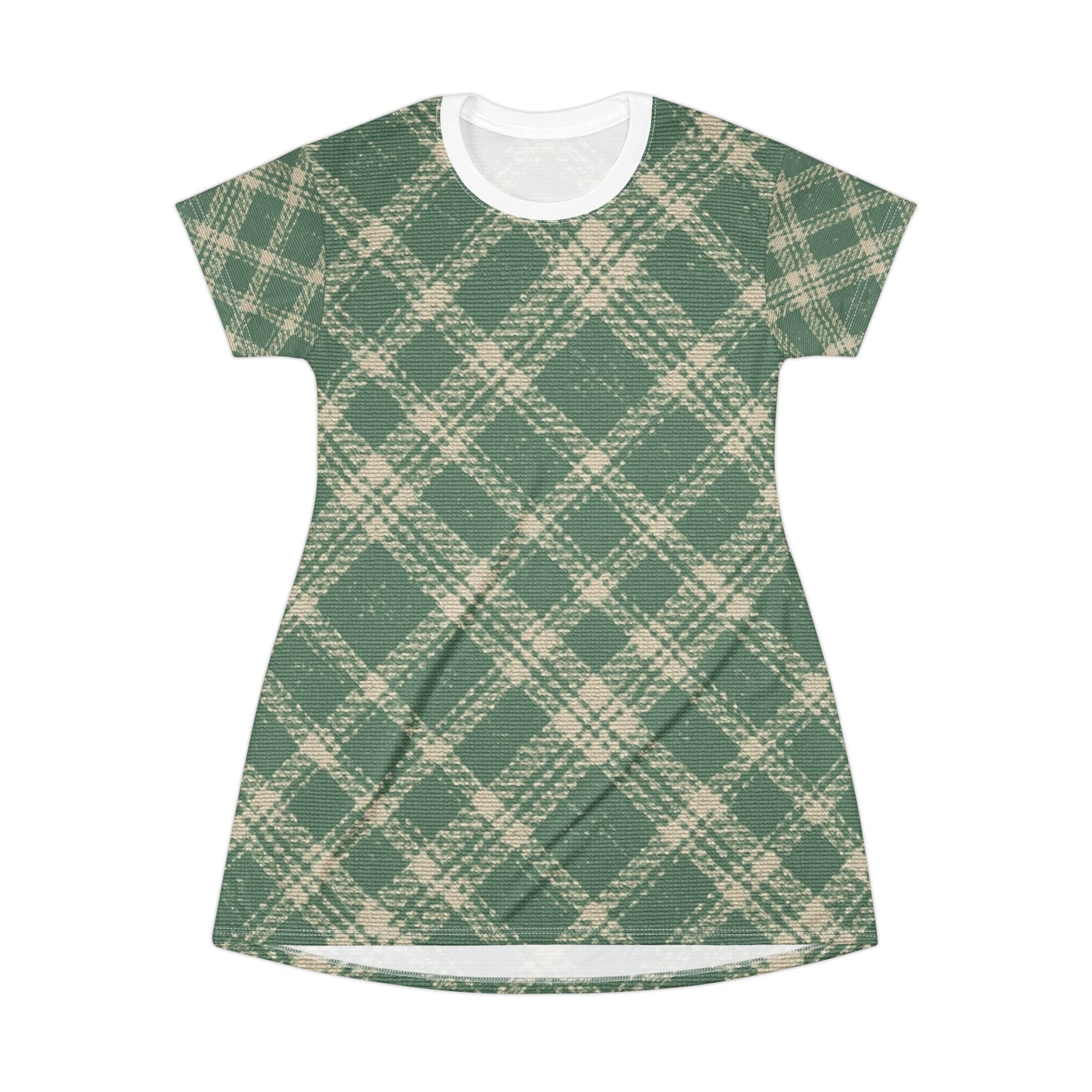 Comfortable Plaid T-Shirt Dress - Casual Chic for Everyday Wear