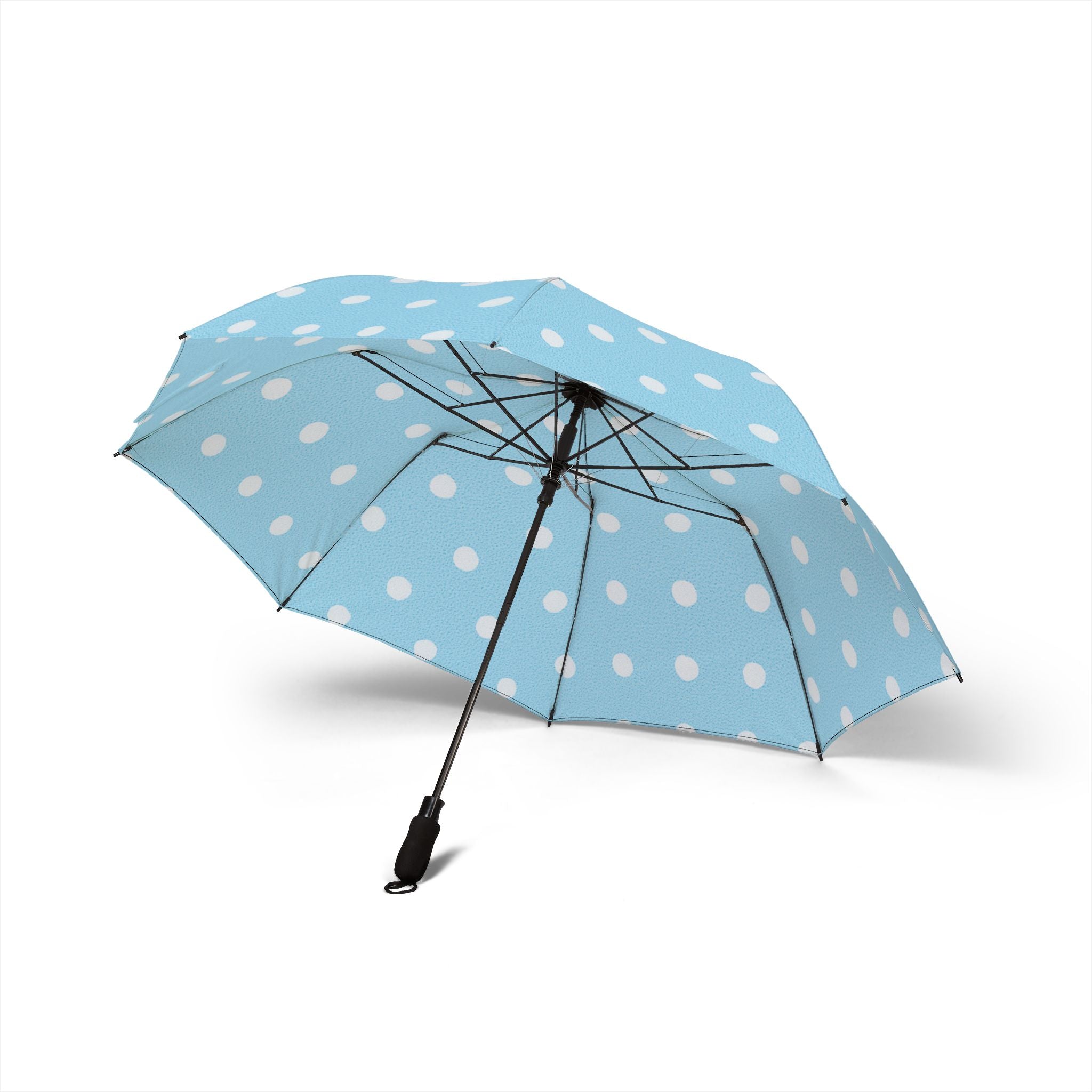 Chic Polka Dot Foldable Umbrella - Stylish & Compact Design for Rainy Days