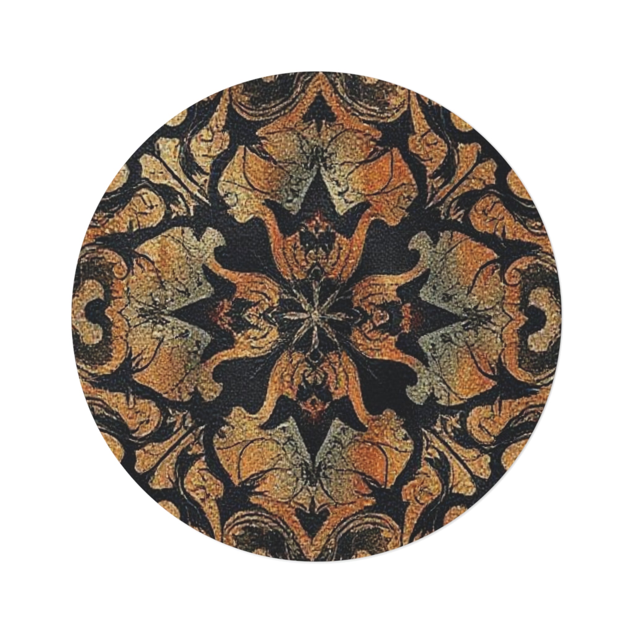 Elegant Round Rug with Vintage Floral Design - Perfect for Cozy Living Spaces