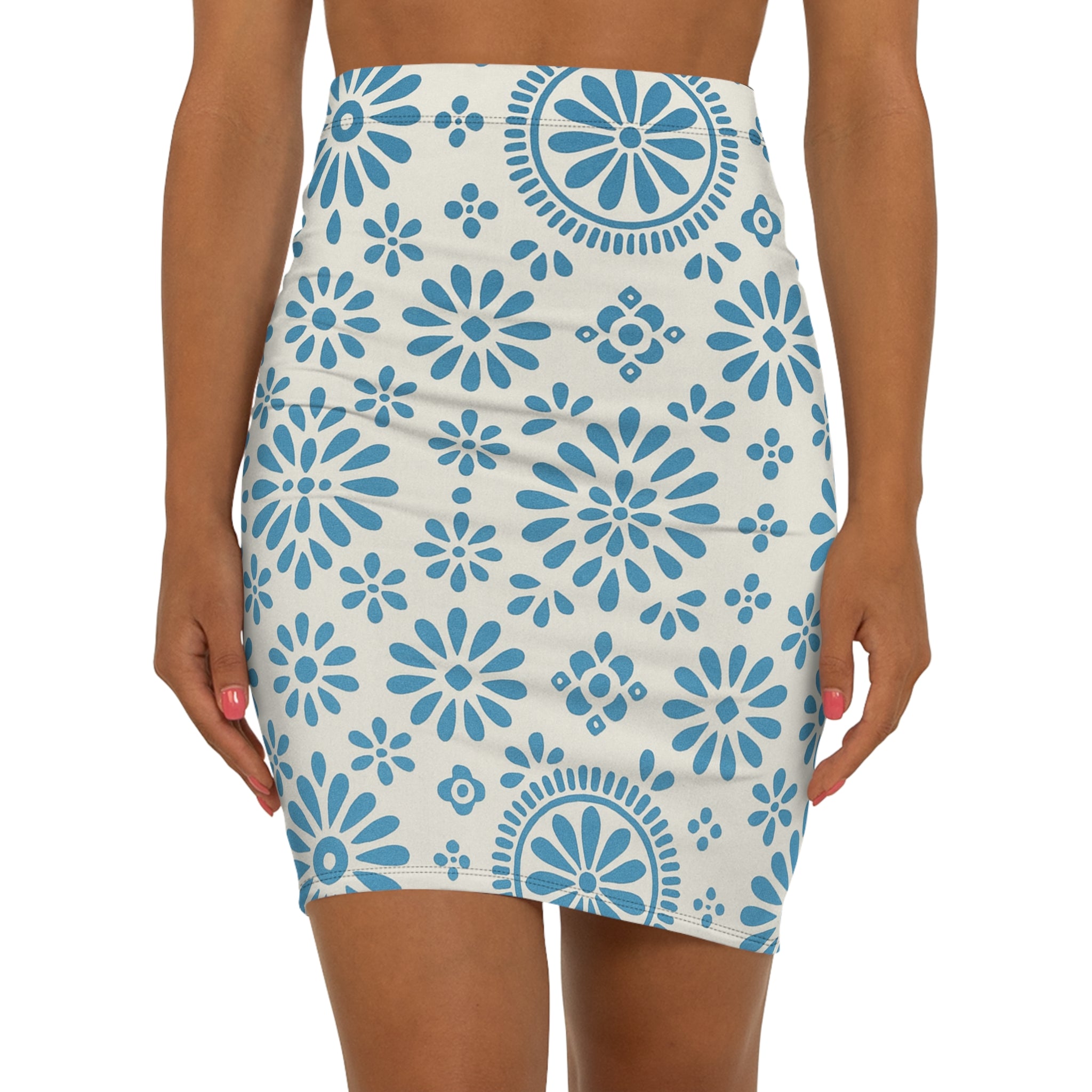 Floral Print Women's Mid-Waist Pencil Skirt | Stylish & Comfortable Summer Wear