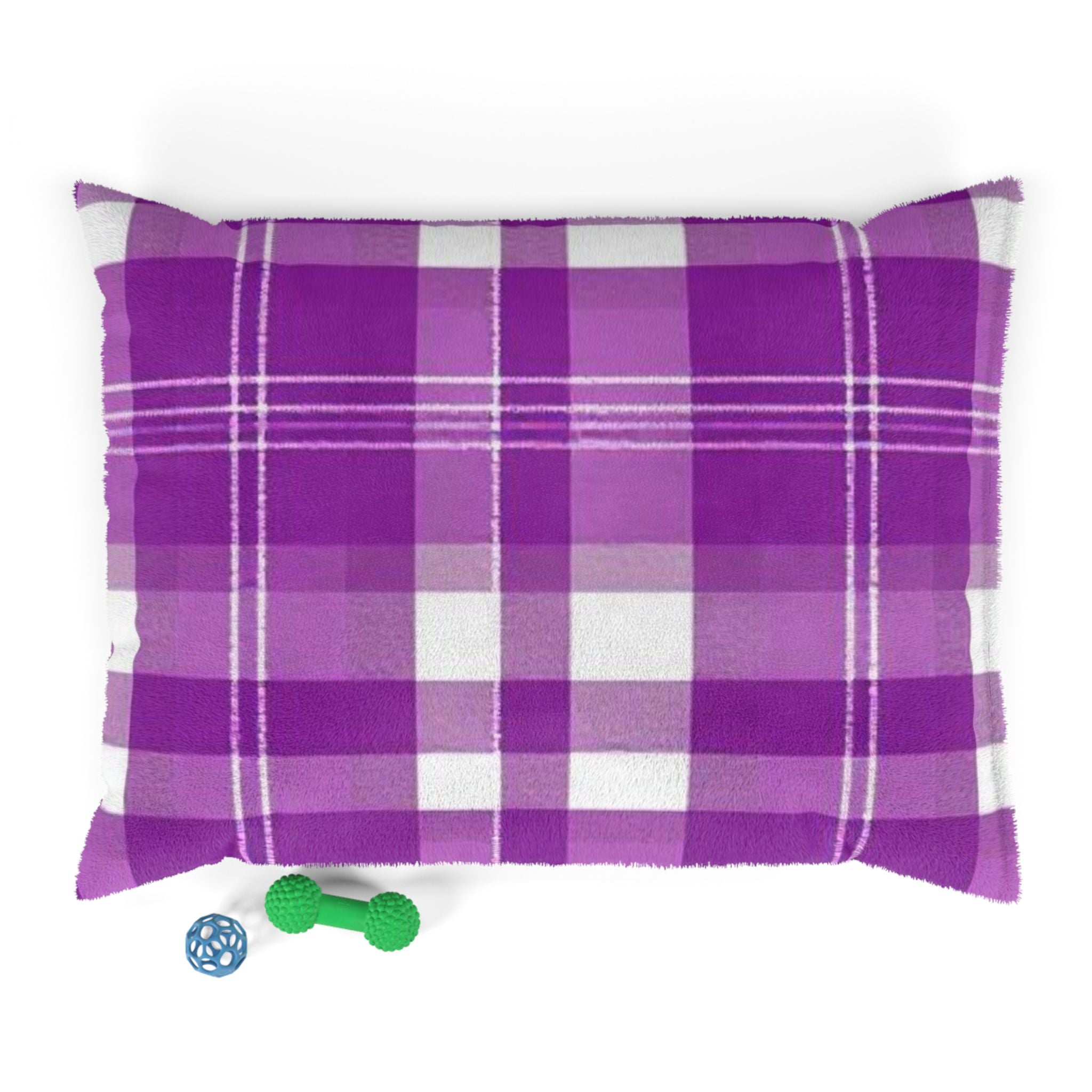 Cozy Purple Plaid Pet Bed for Small Dogs & Cats