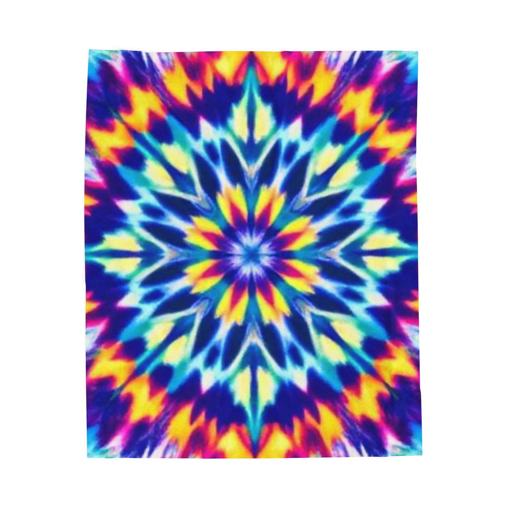 Cozy Velveteen Plush Blanket - Tie-Die Design for Home Décor