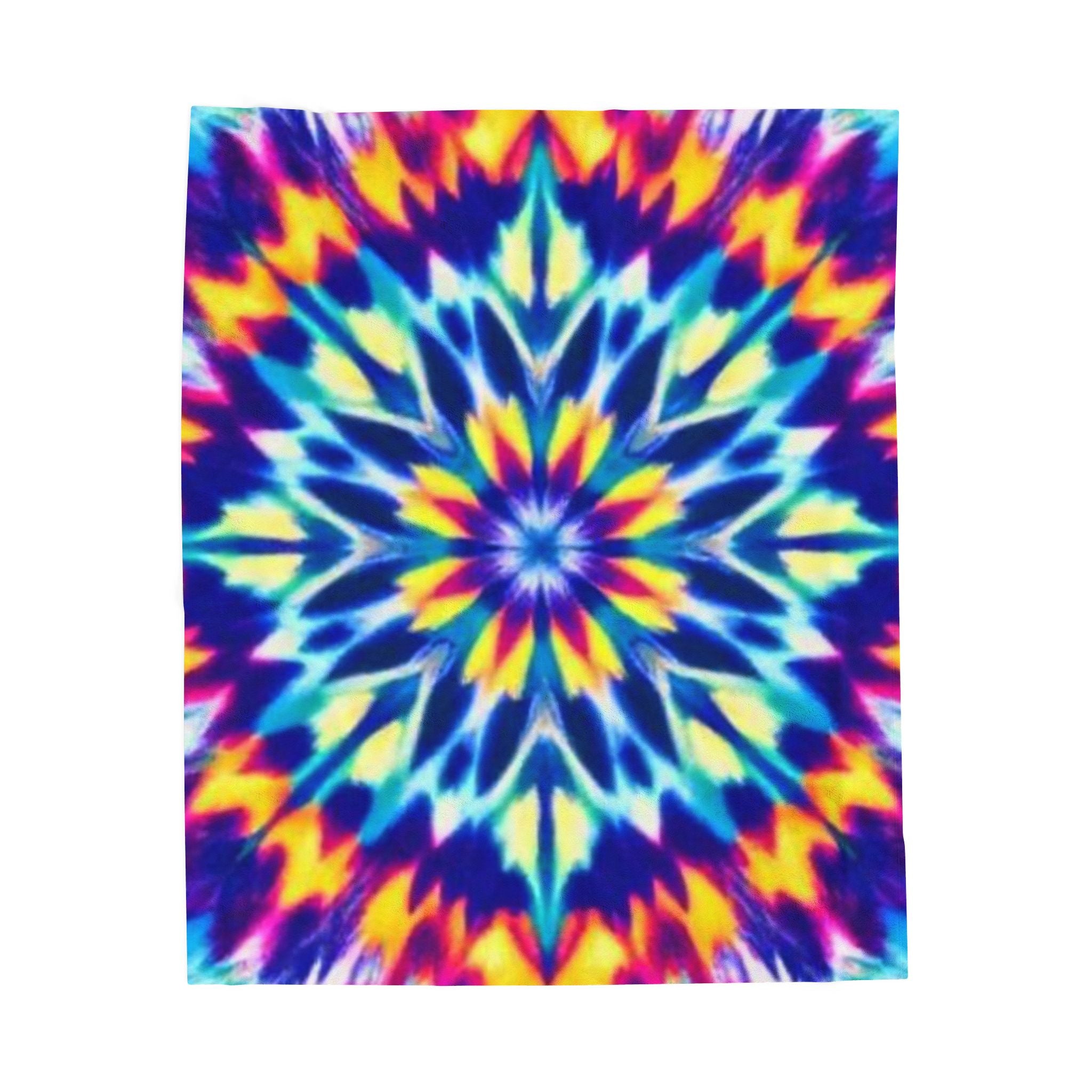 Cozy Velveteen Plush Blanket - Tie-Die Design for Home Décor