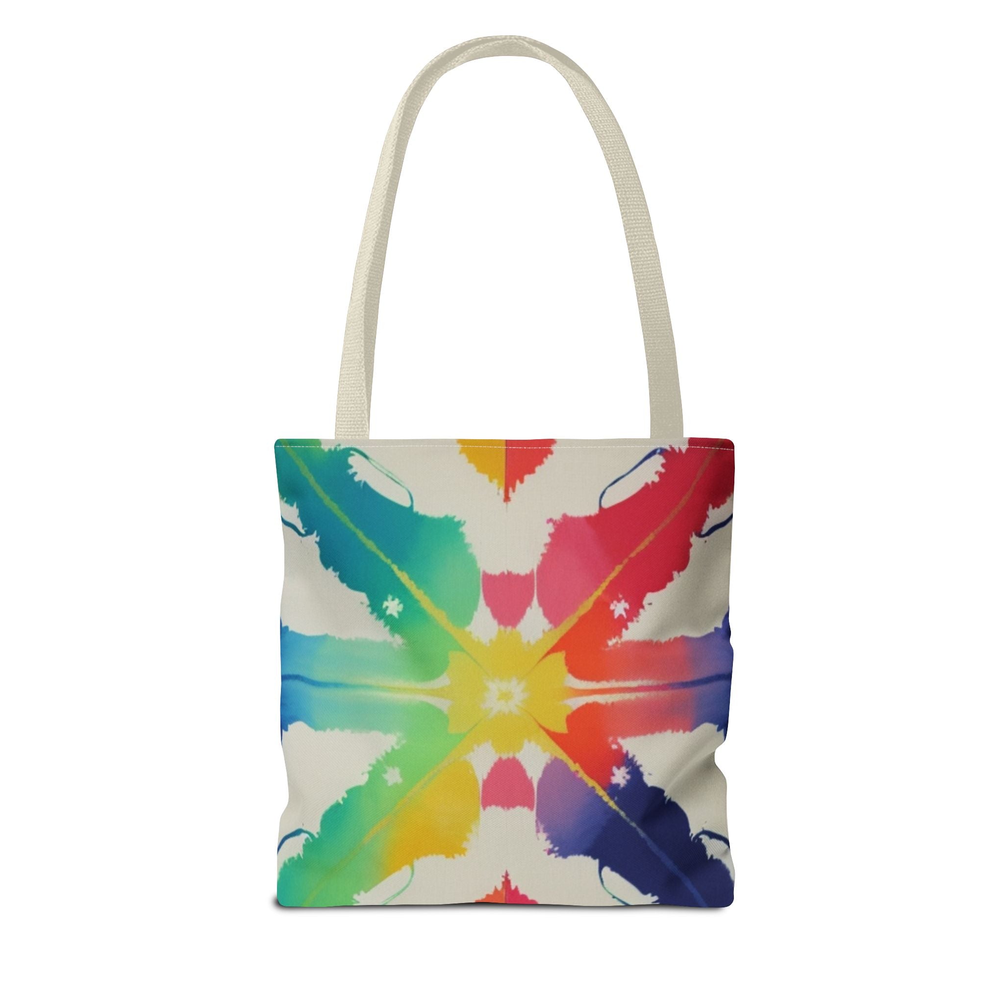Colorful Patterned Tote Bag - Vibrant Rainbow Design for Everyday Use