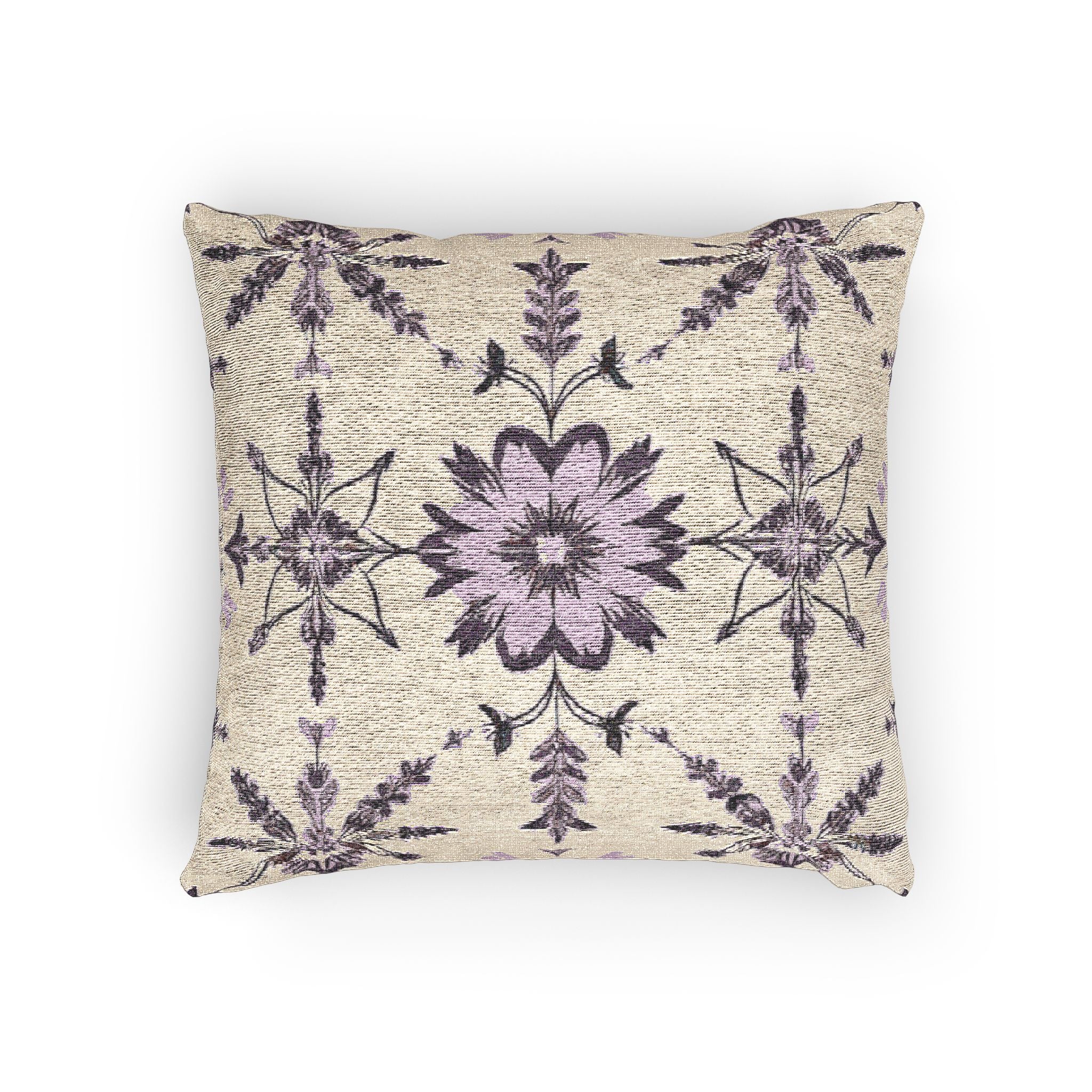 Bohemian Floral Woven Pillow - Elegant Home Decor Accent
