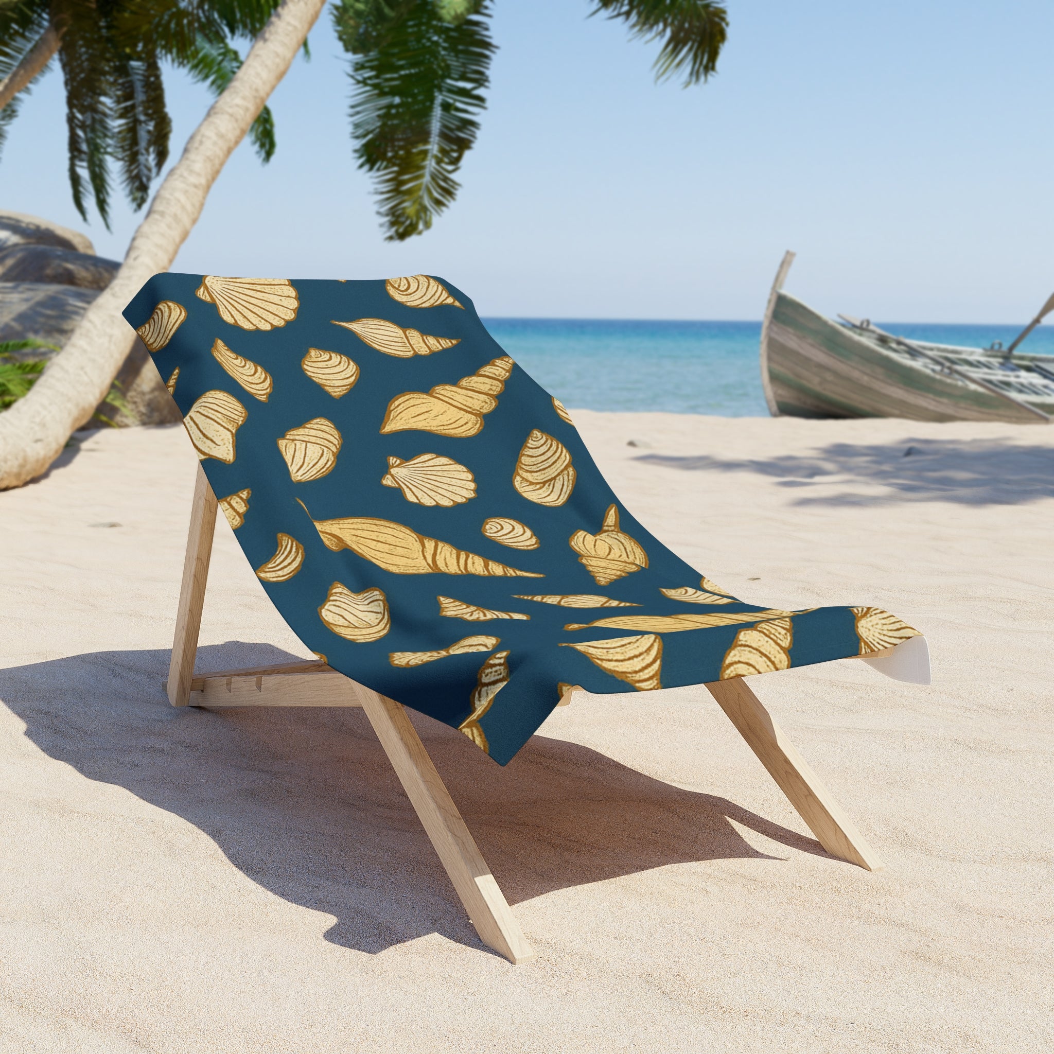 Coastal Vibes Beach Towel with Shell Design