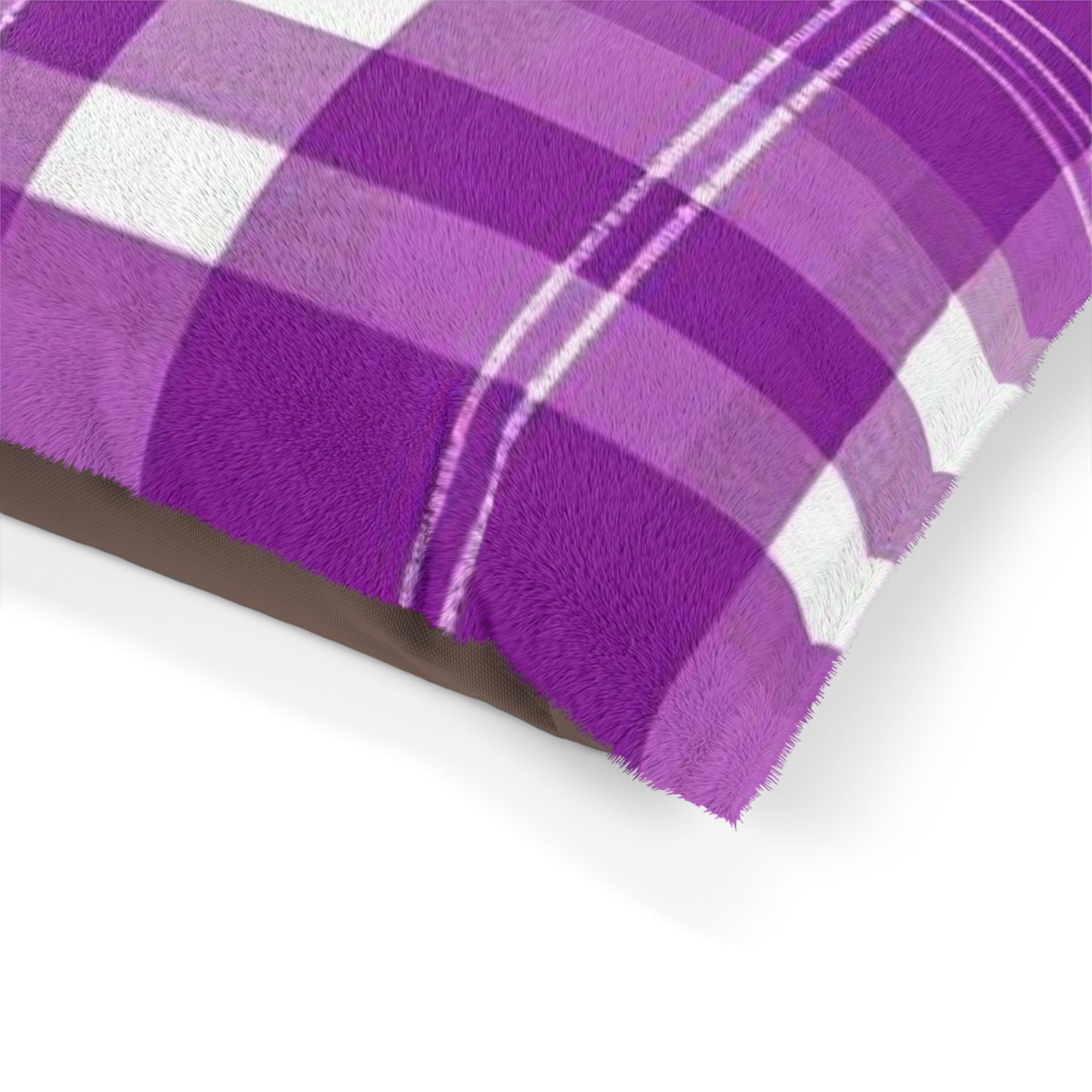 Cozy Purple Plaid Pet Bed for Small Dogs & Cats